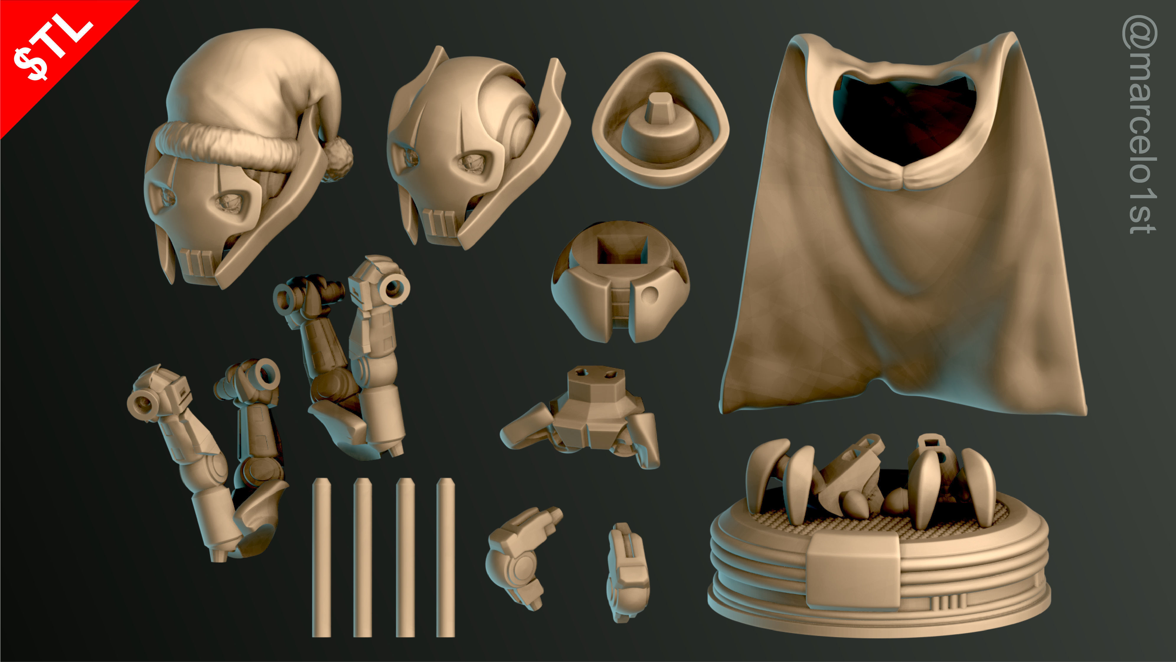 Cute General Grievous - Star Wars 3D print model_1