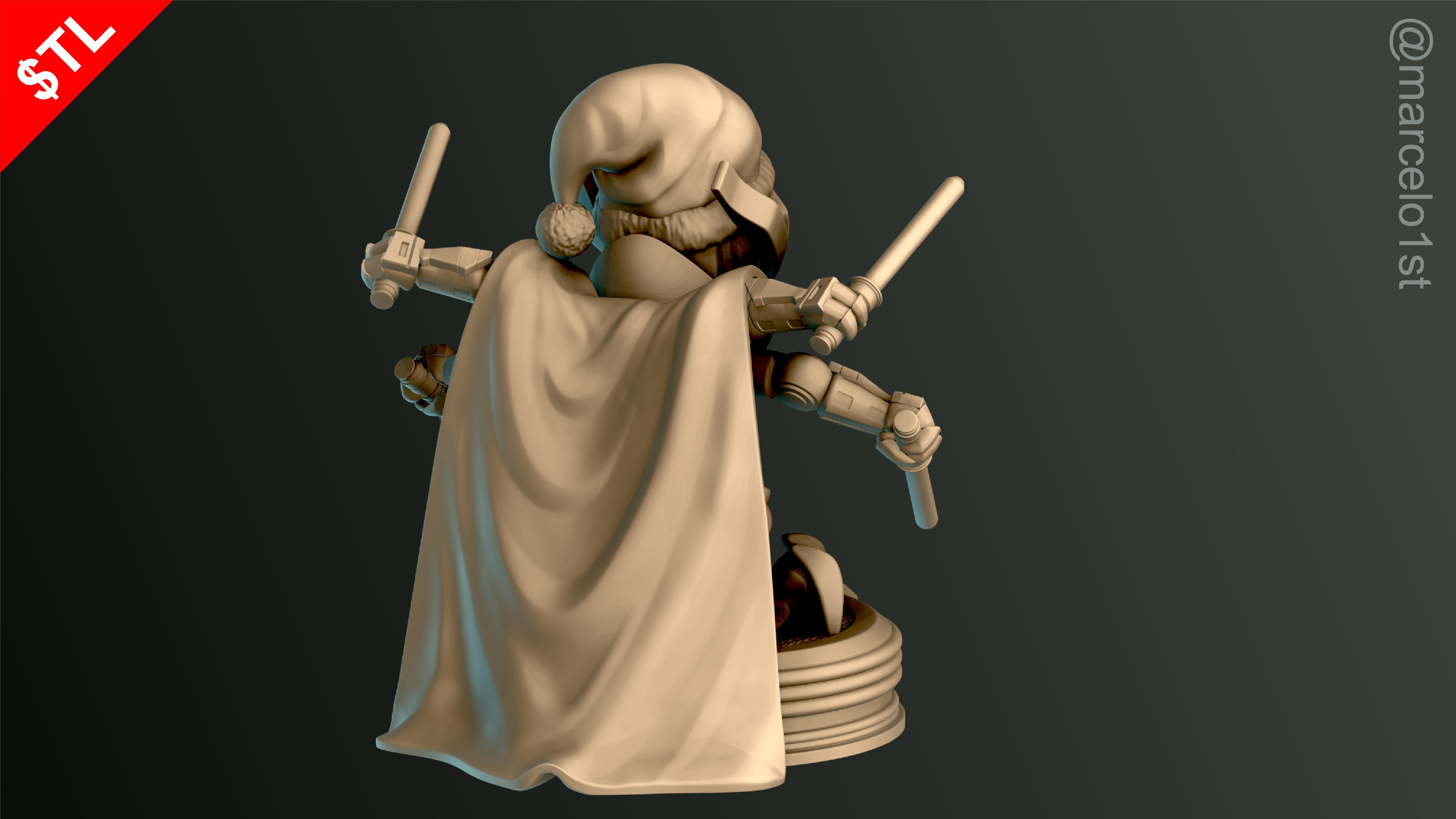Cute General Grievous - Star Wars 3D print model_7