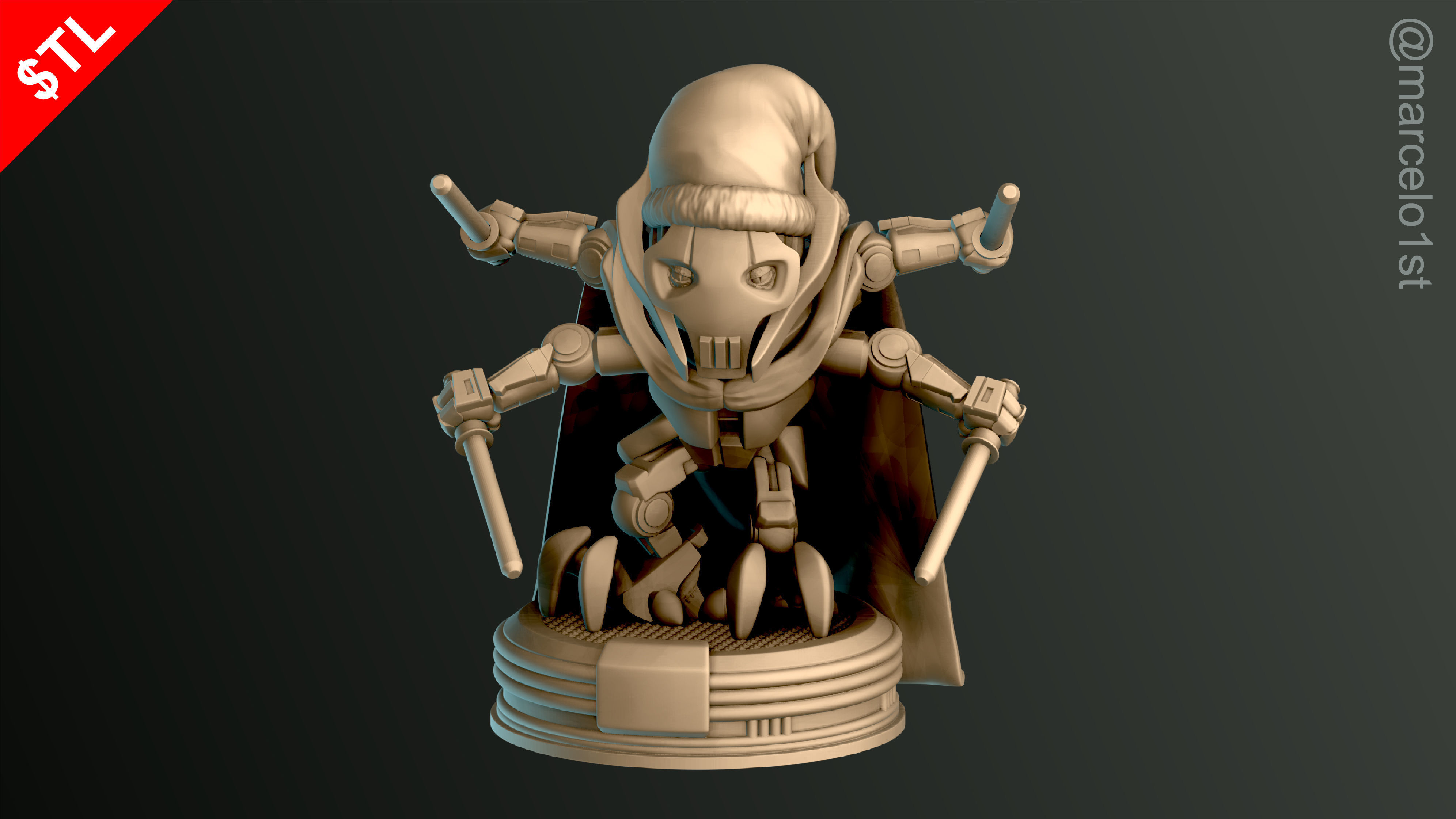 Cute General Grievous - Star Wars 3D print model_3