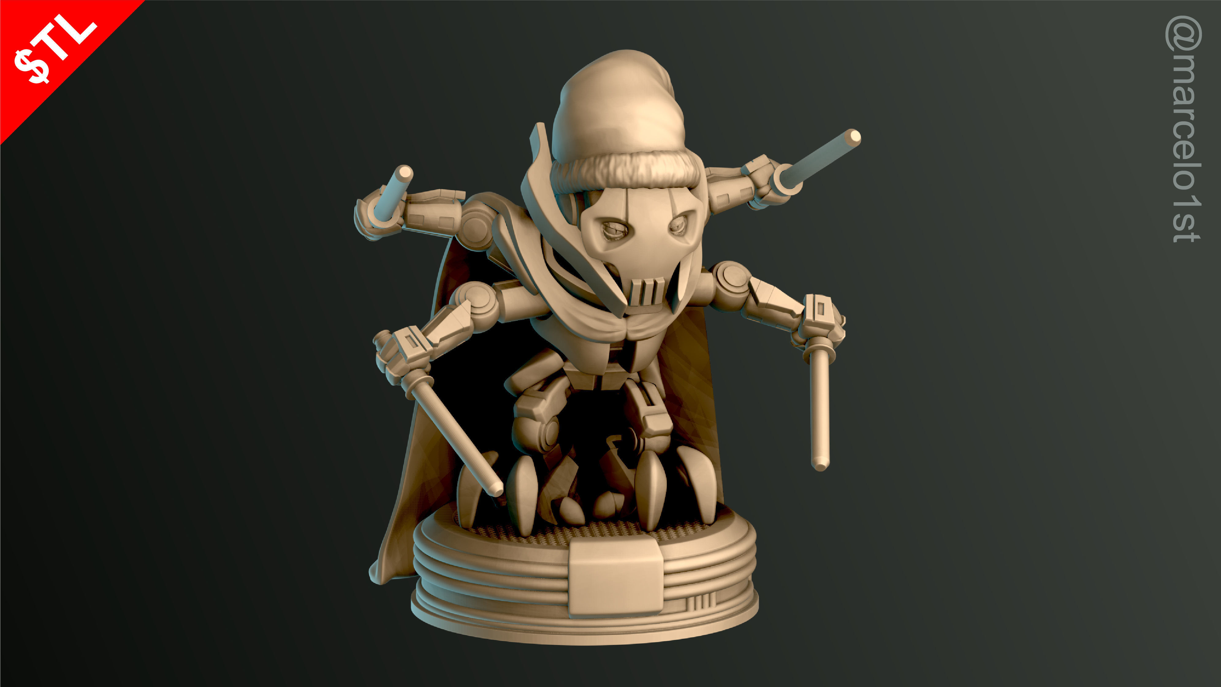 Cute General Grievous - Star Wars 3D print model_4