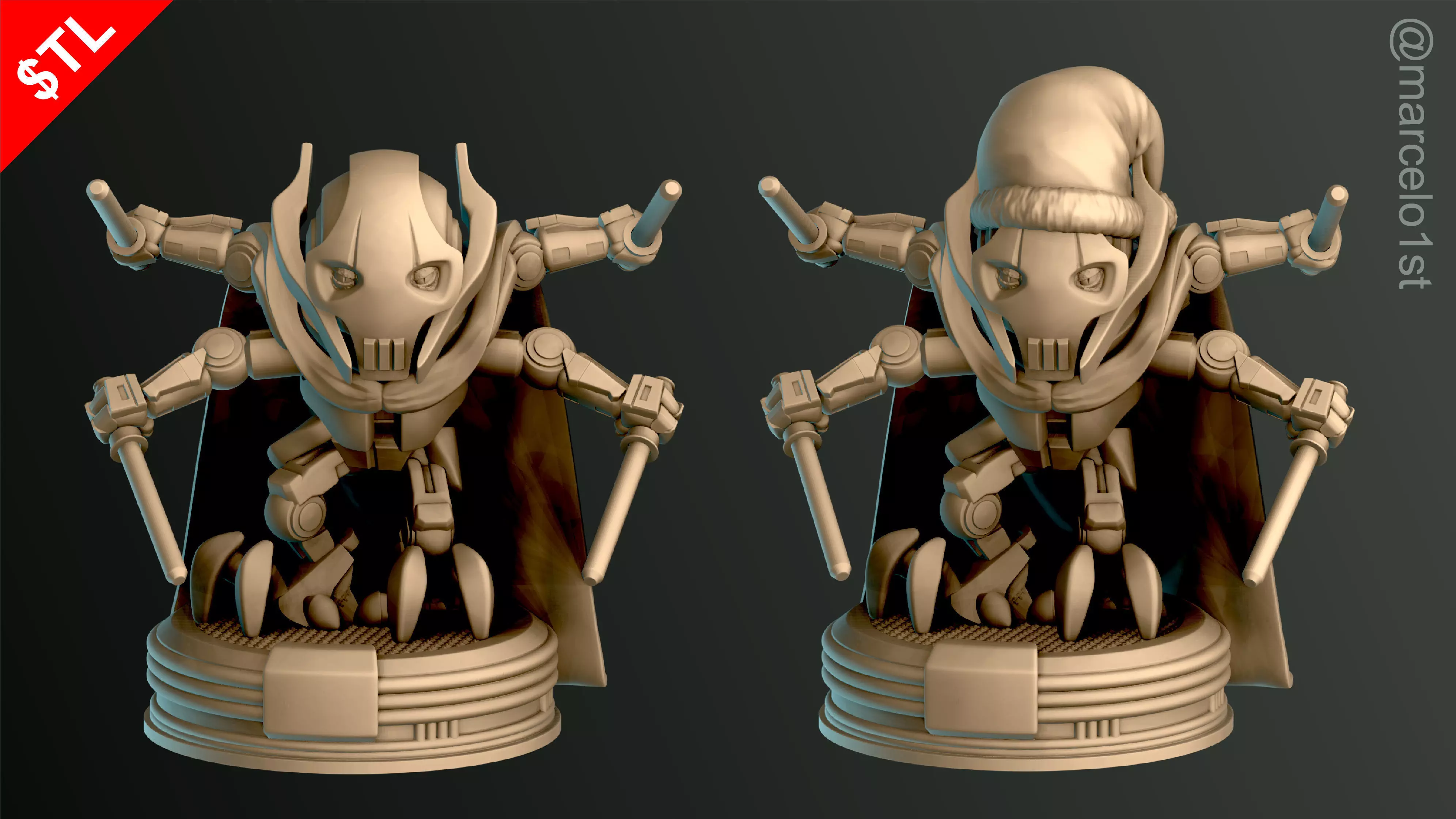 Cute General Grievous - Star Wars 3D print model_0