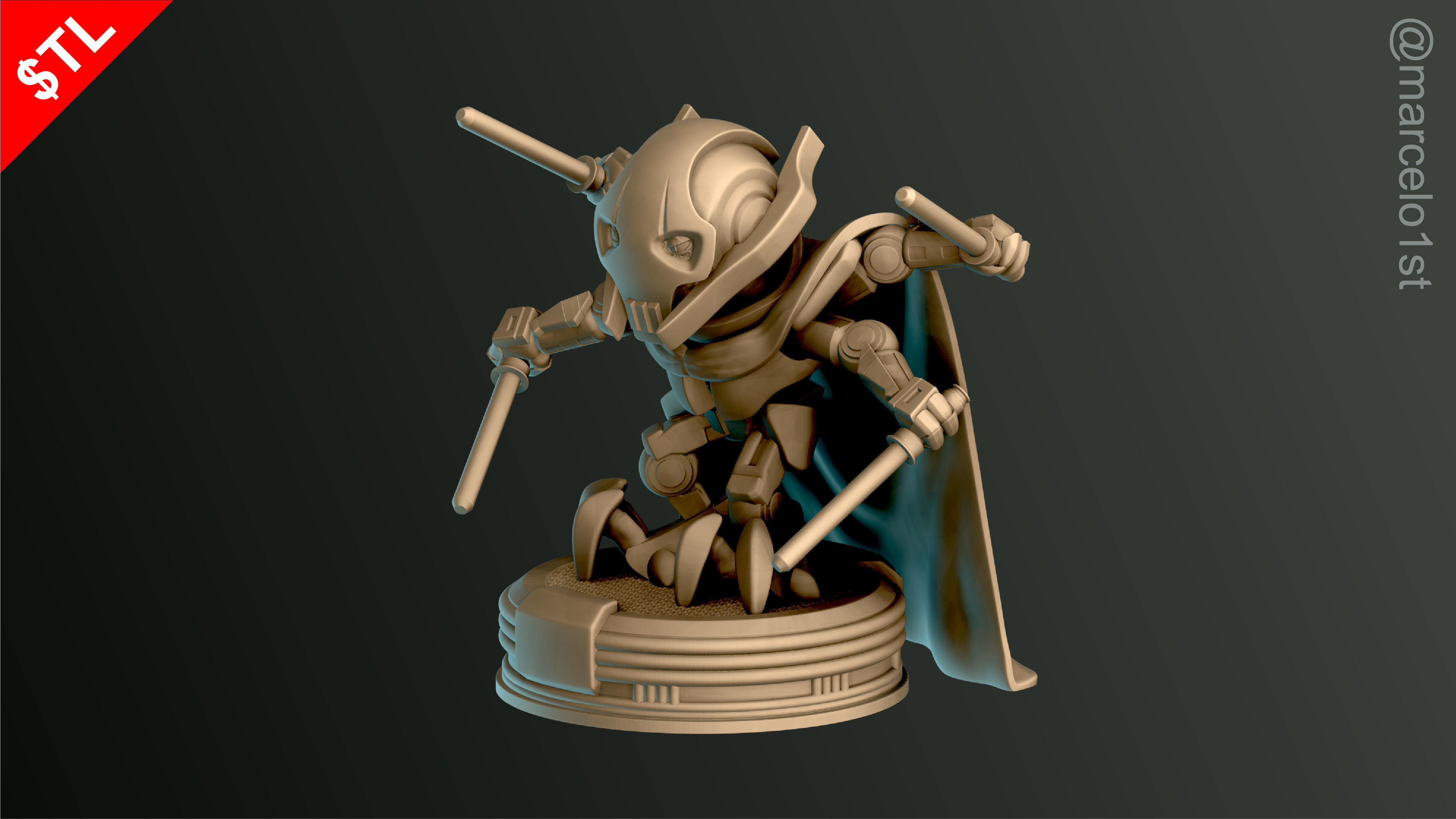 Cute General Grievous - Star Wars 3D print model_22