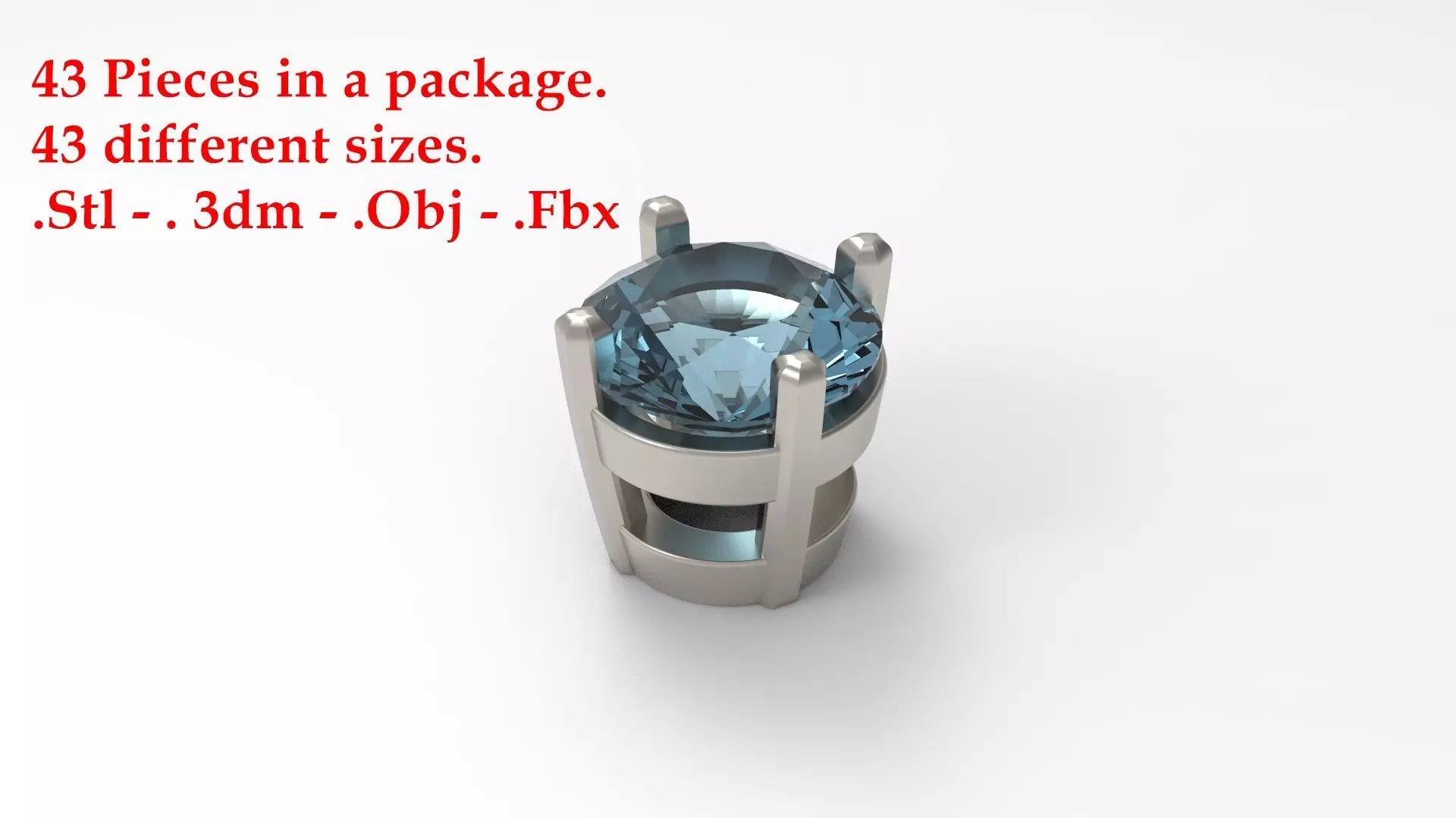 Jewelry Prong Head Set Package 086 3D print model_0