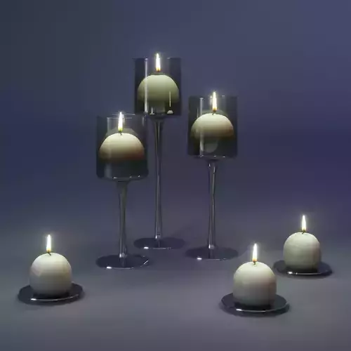 Candlesticks with candles