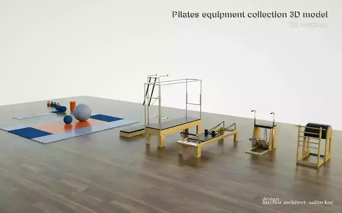 Pilates equipment collection 3D model