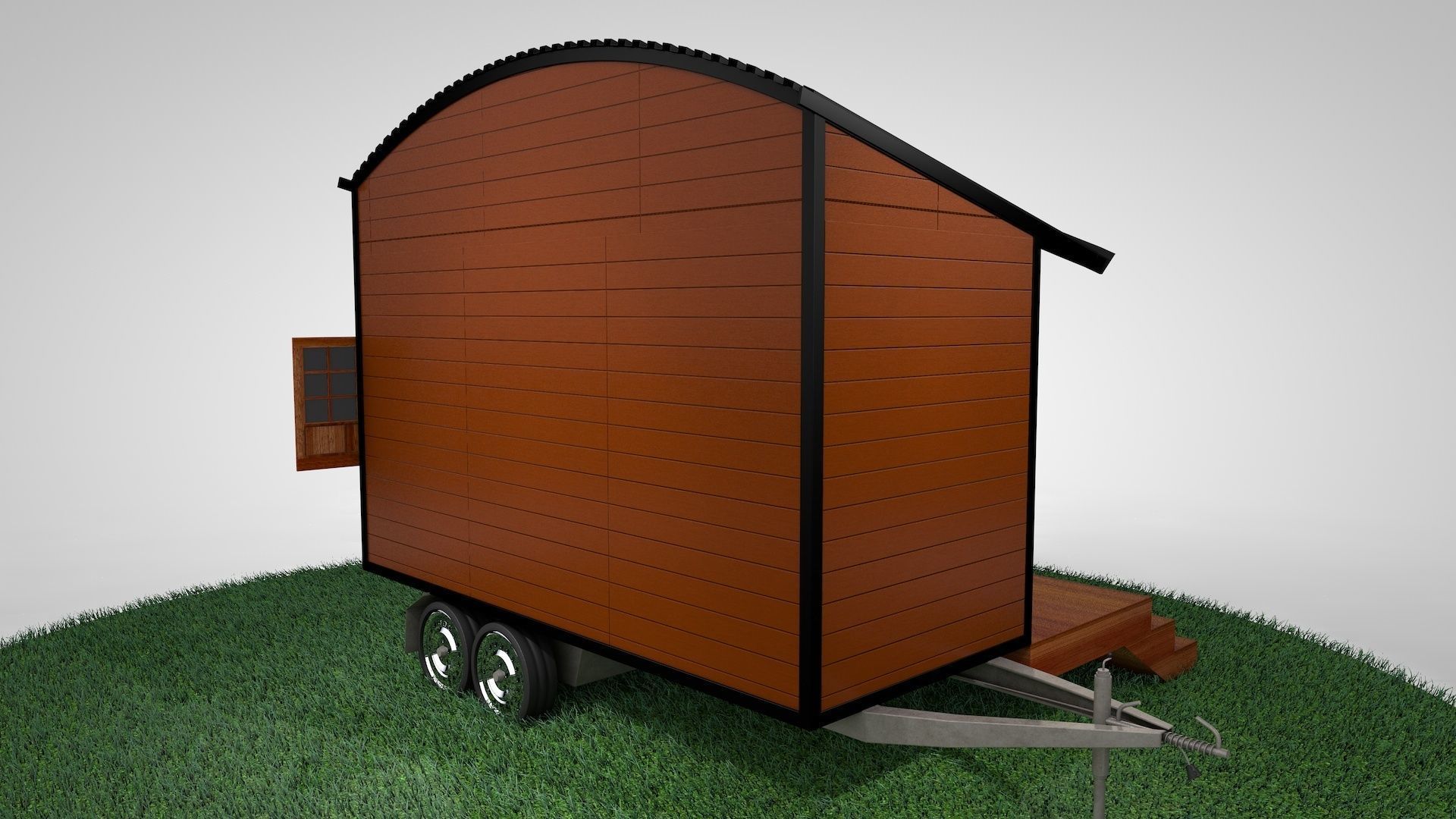 Tiny Home Mobile Trailer Popup 3D model_3