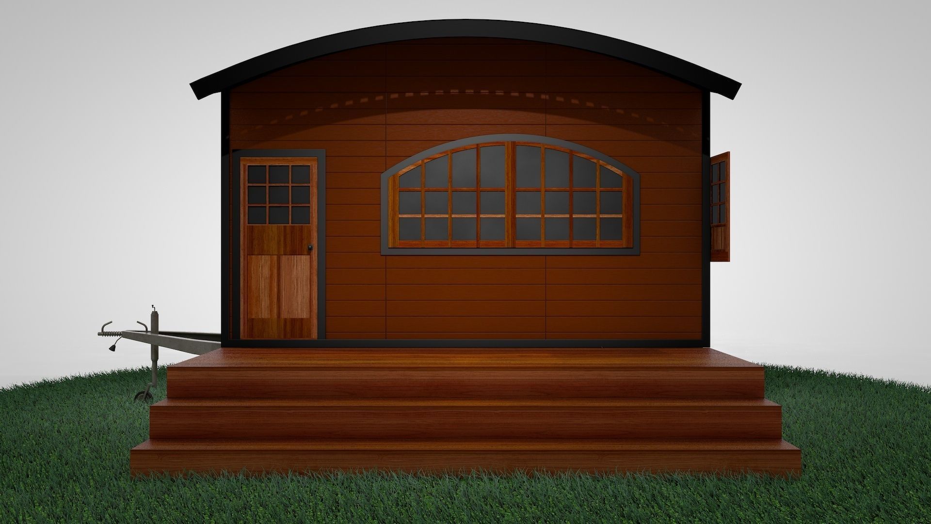 Tiny Home Mobile Trailer Popup 3D model_4