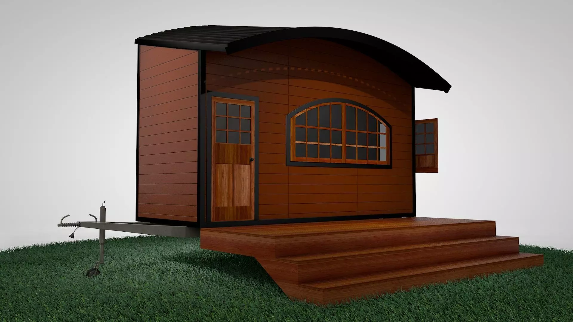 Tiny Home Mobile Trailer Popup 3D model_0