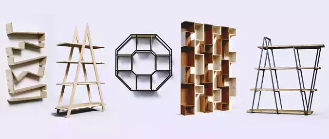 Shelves wooden shelf with three