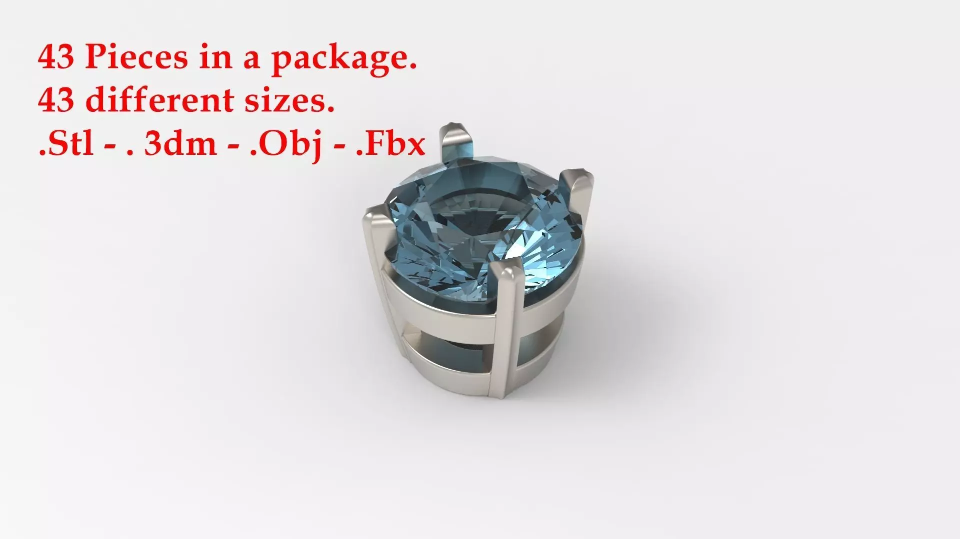 Jewelry Prong Head Set Package 090 3D print model_0