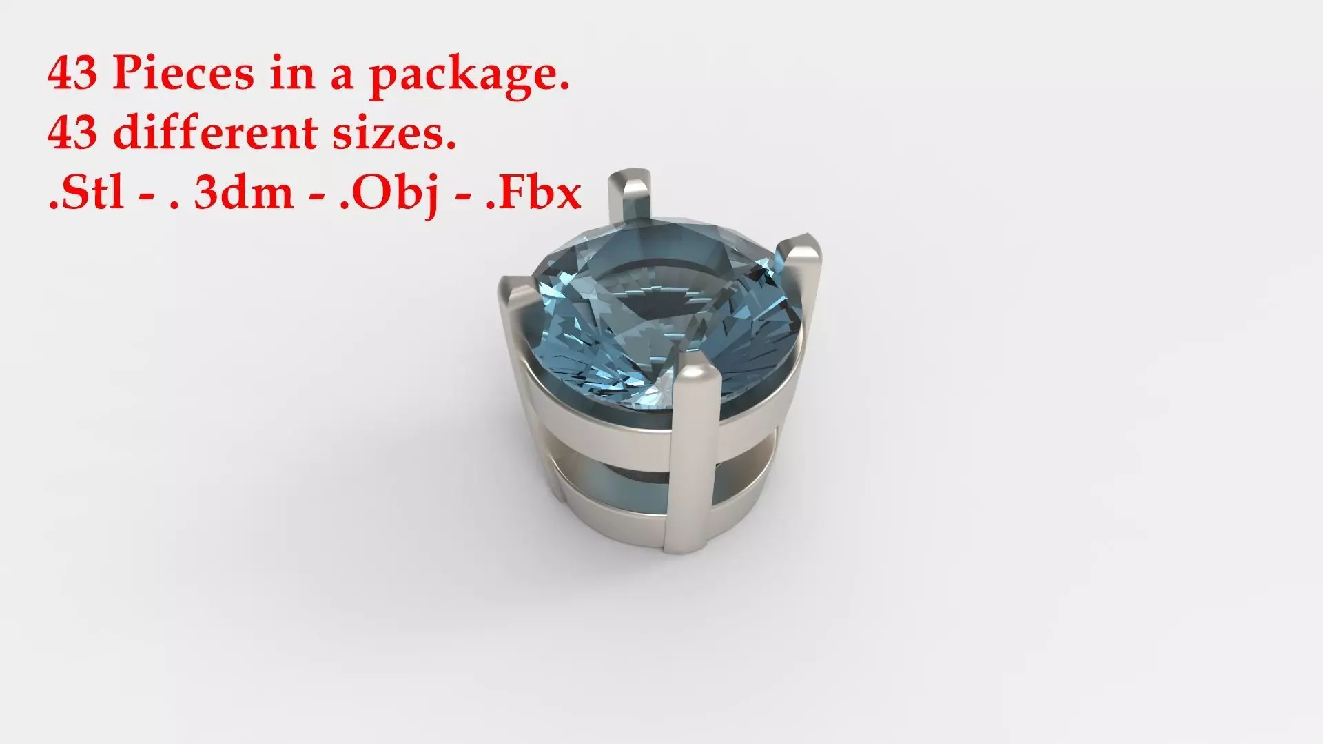 Jewelry Prong Head Set Package 094 3D print model_0