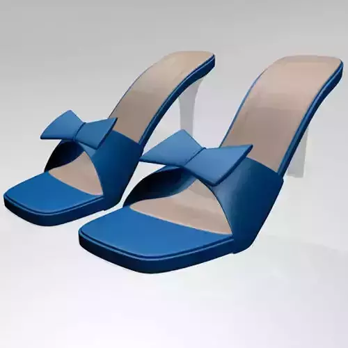 Square-Toe Faux-Bow Stiletto Sandals 01