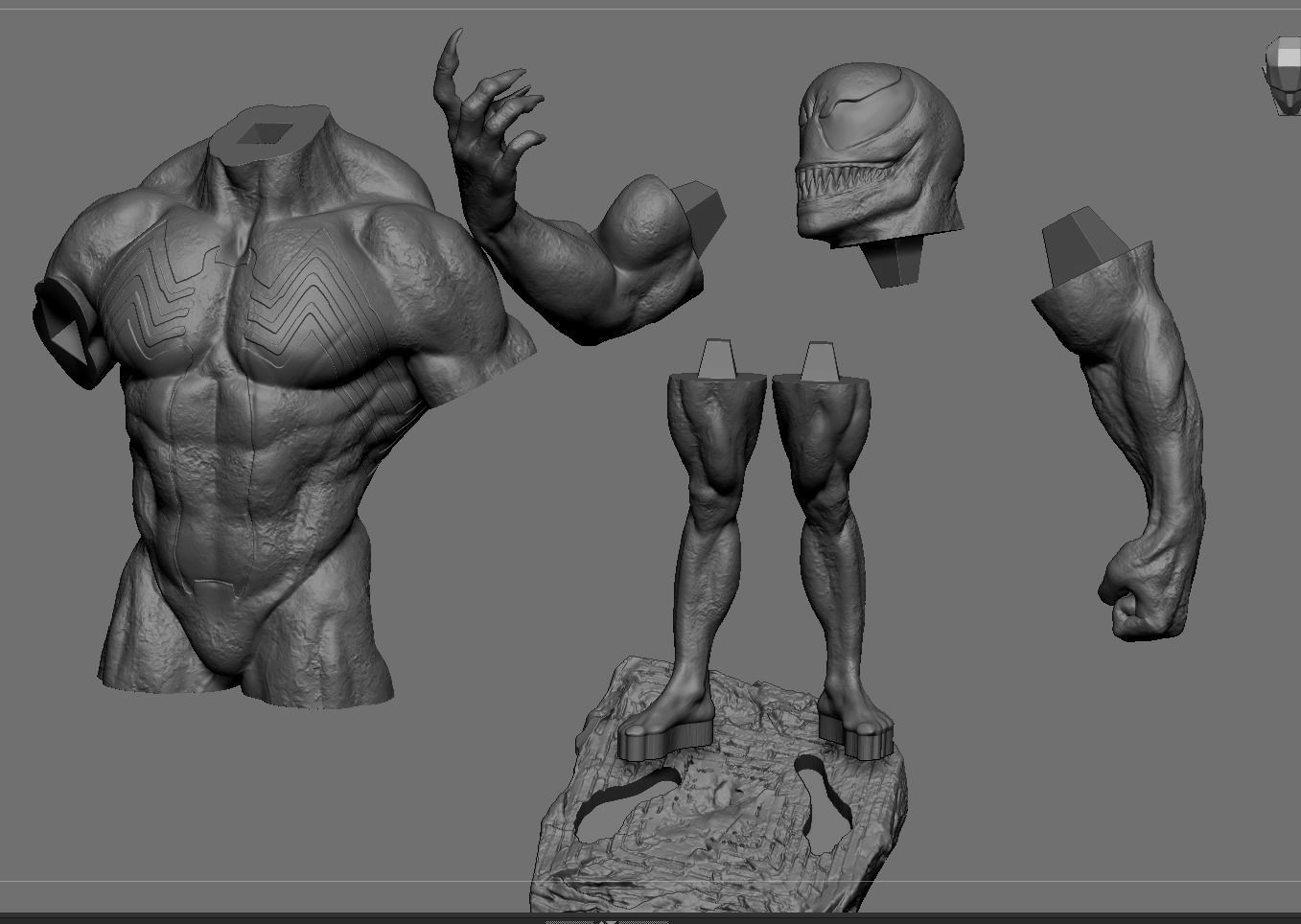 Venom statue  3D print model_18