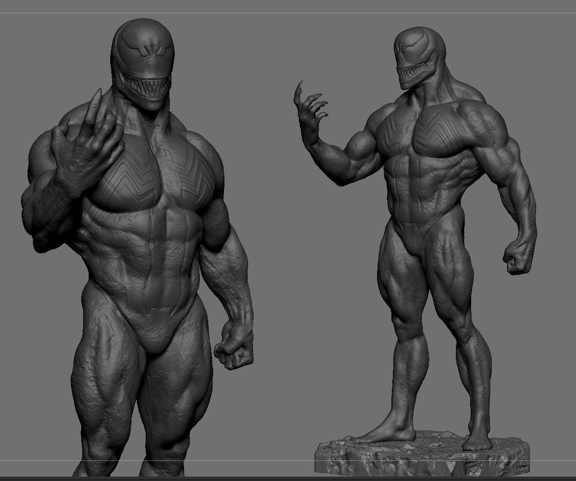 Venom statue  3D print model_13