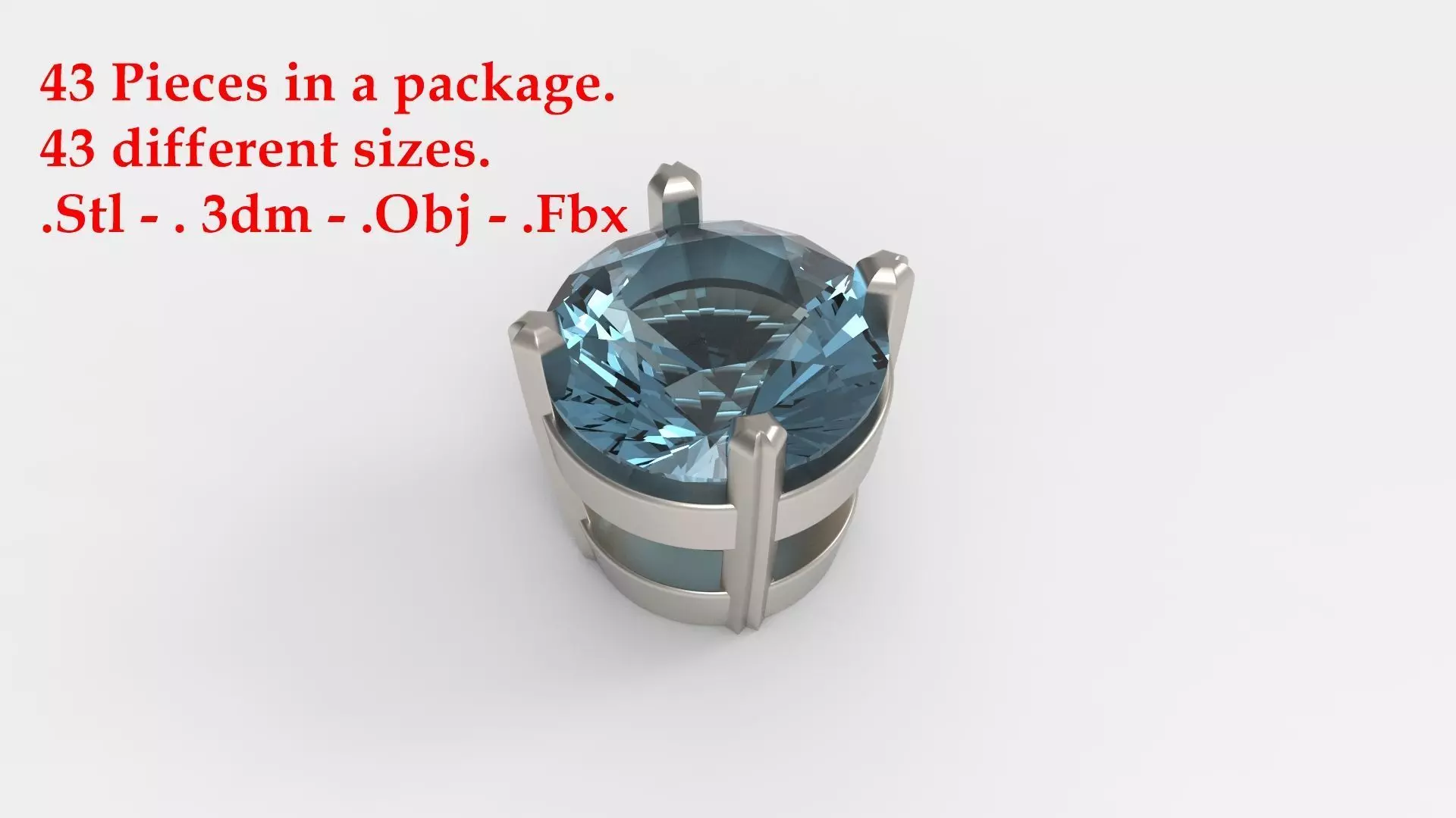 Jewelry Prong Head Set Package 099 3D print model_0