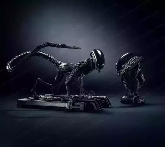 Dog Alien Crawling and BUST - fanart printable STL 3D print model