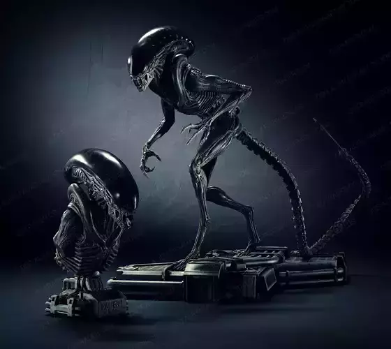 Dog Alien Walking and BUST - fanart printable STL 3D print model 3D print model
