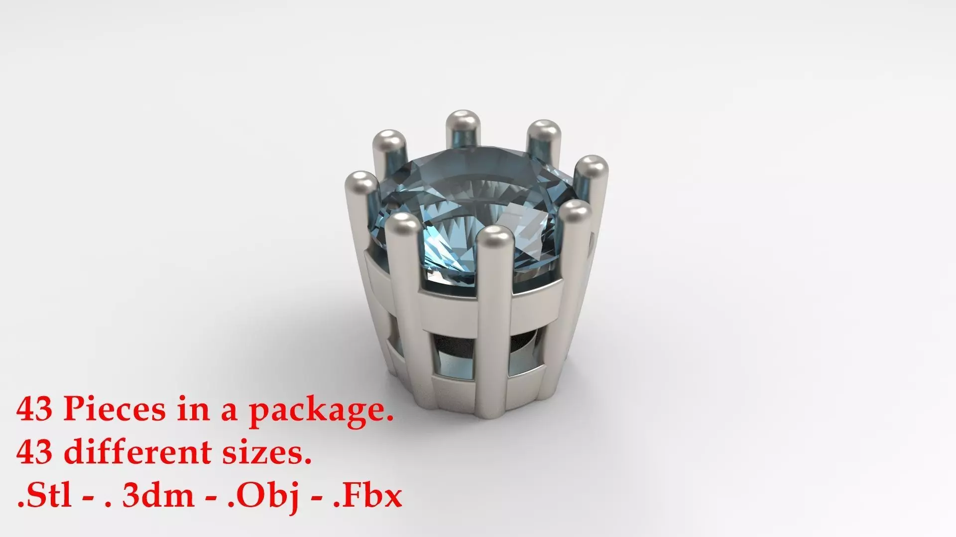 Jewelry Prong Head Set Package 113 3D print model_0