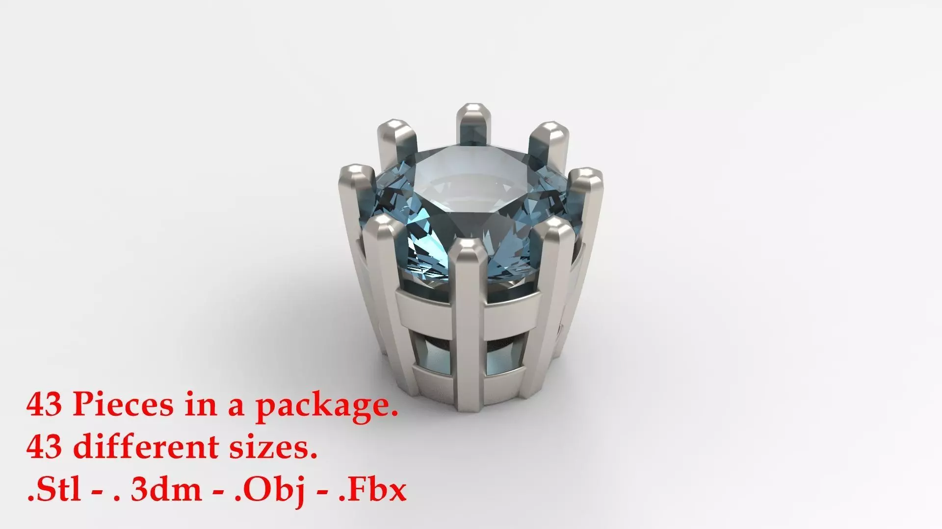 Jewelry Prong Head Set Package 125 3D print model