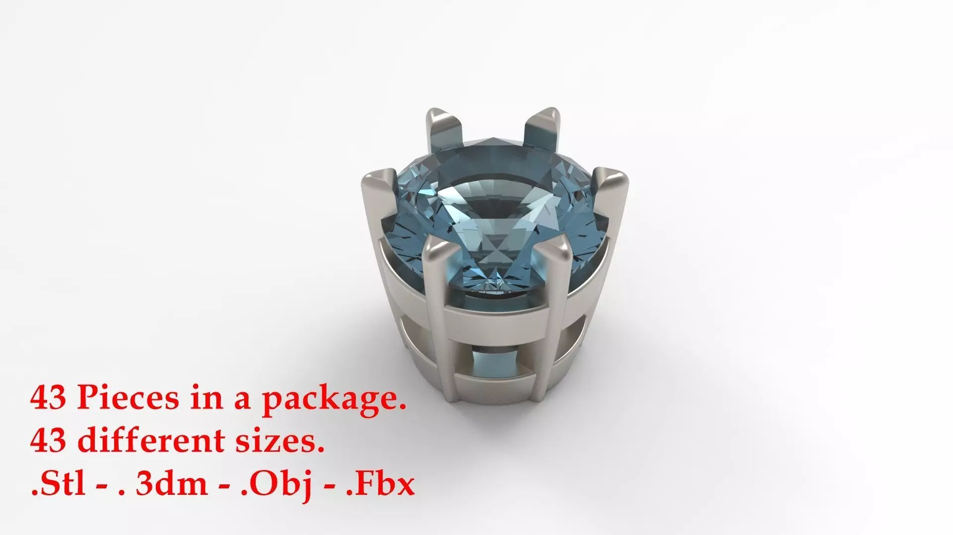 Jewelry Prong Head Set Package 130 3D print model_0