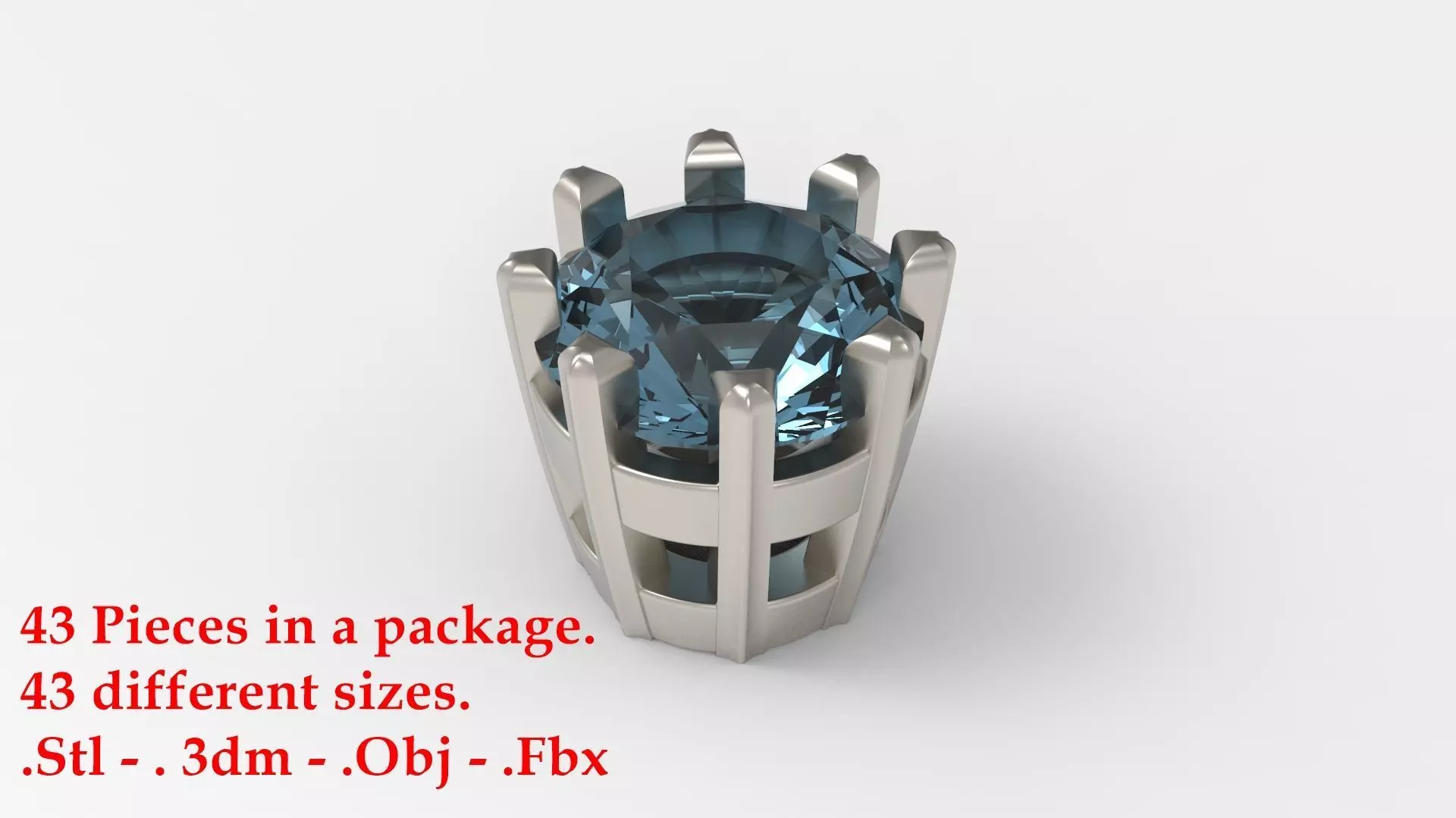 Jewelry Prong Head Set Package 137 3D print model_0