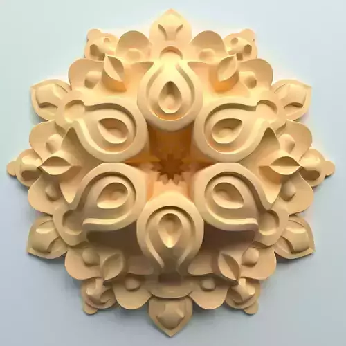 Architectural decorative rosette with carving in oriental style