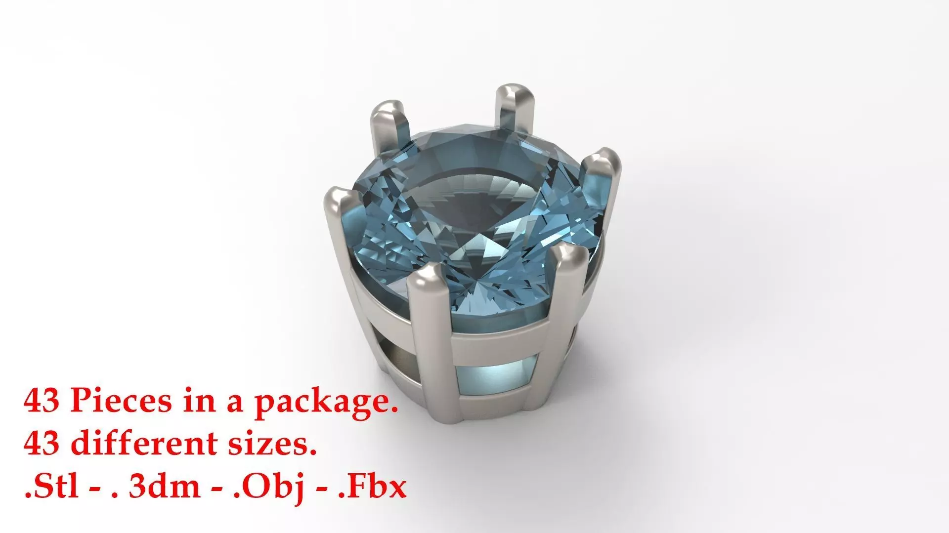 Jewelry Prong Head Set Package 154 3D print model_0