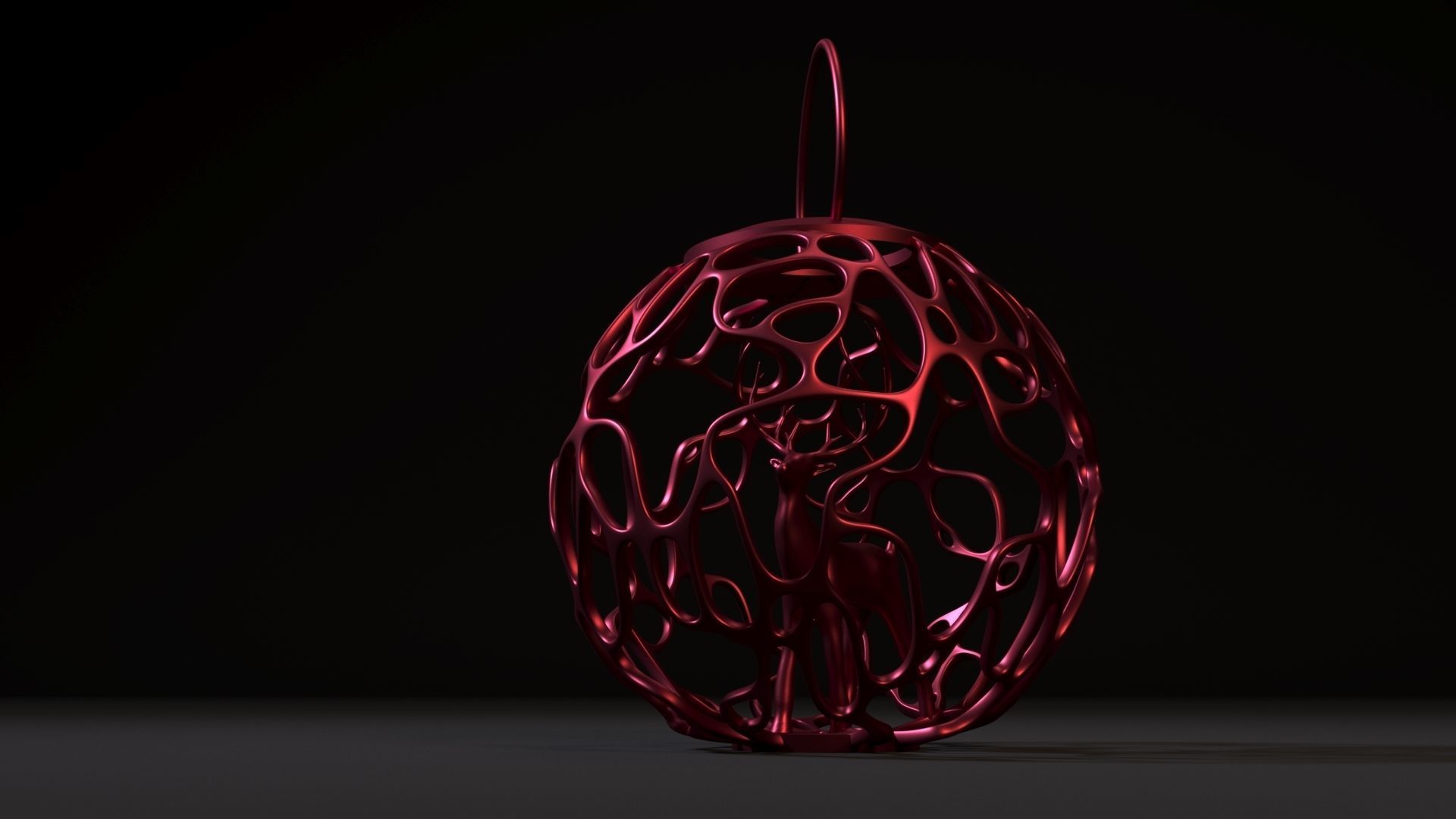 Christmas ball with a deer 3D print model_7