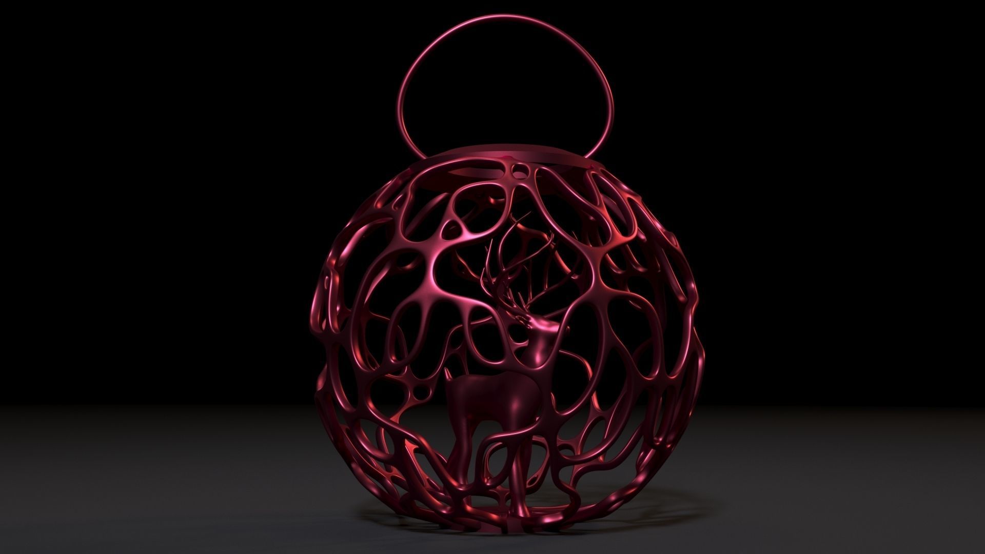 Christmas ball with a deer 3D print model_3