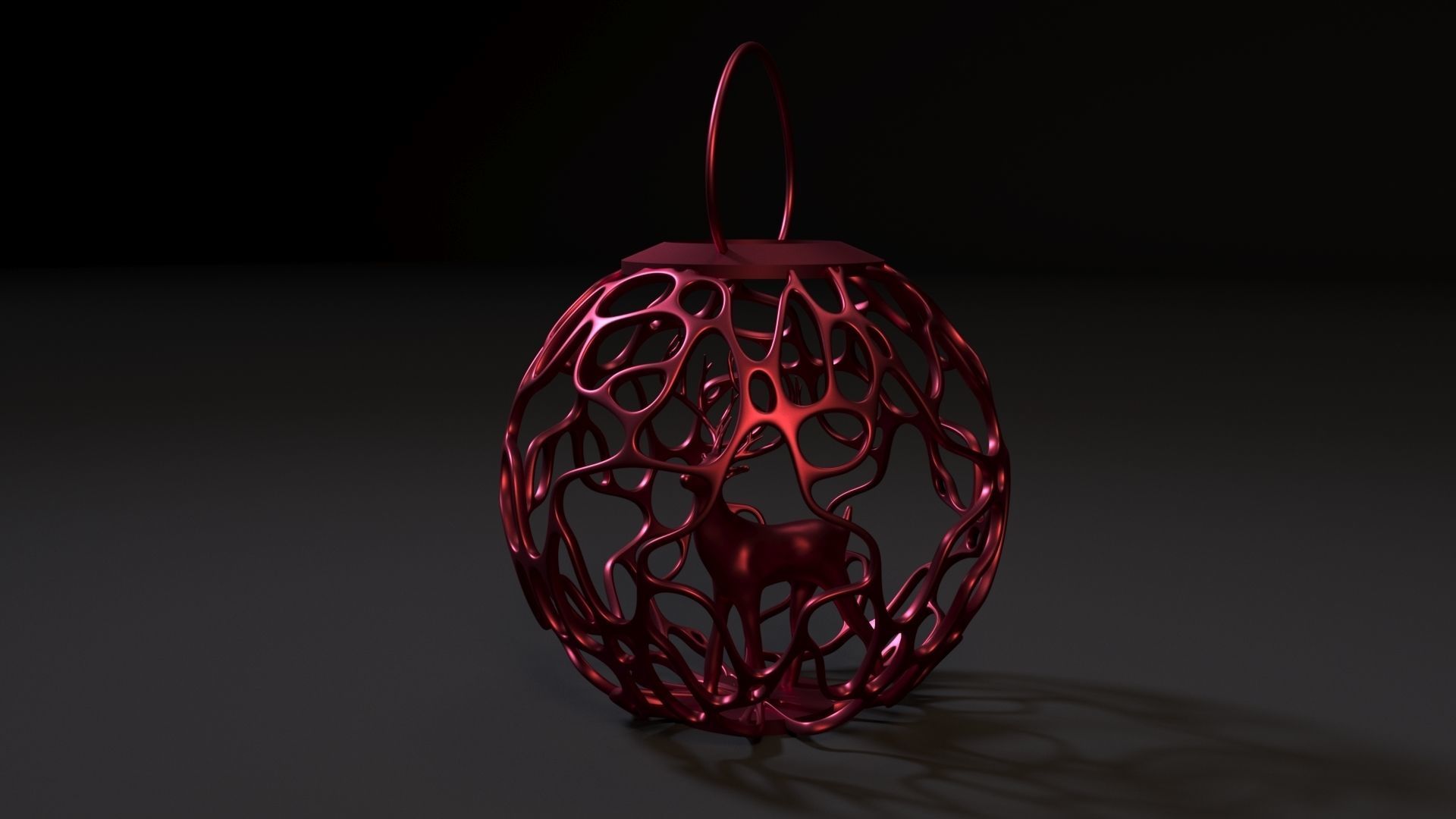 Christmas ball with a deer 3D print model_5
