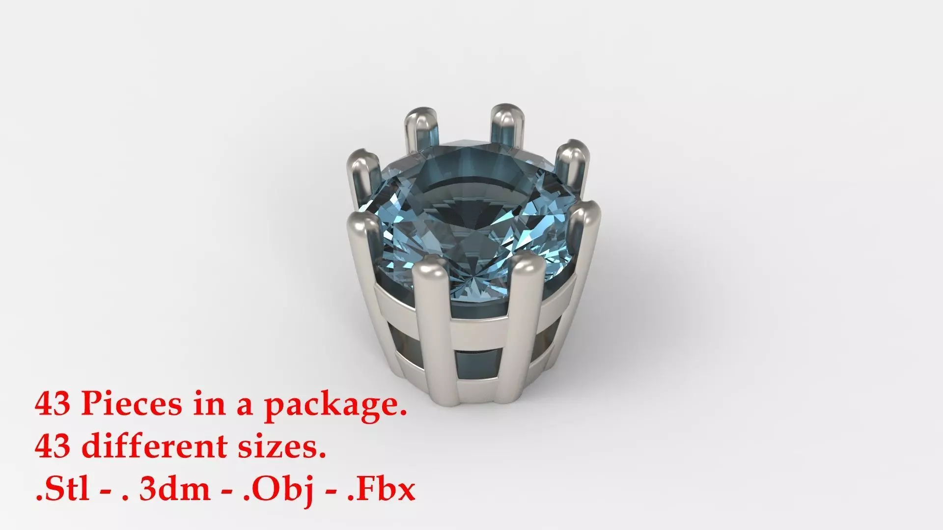 Jewelry Prong Head Set Package 158 3D print model_0