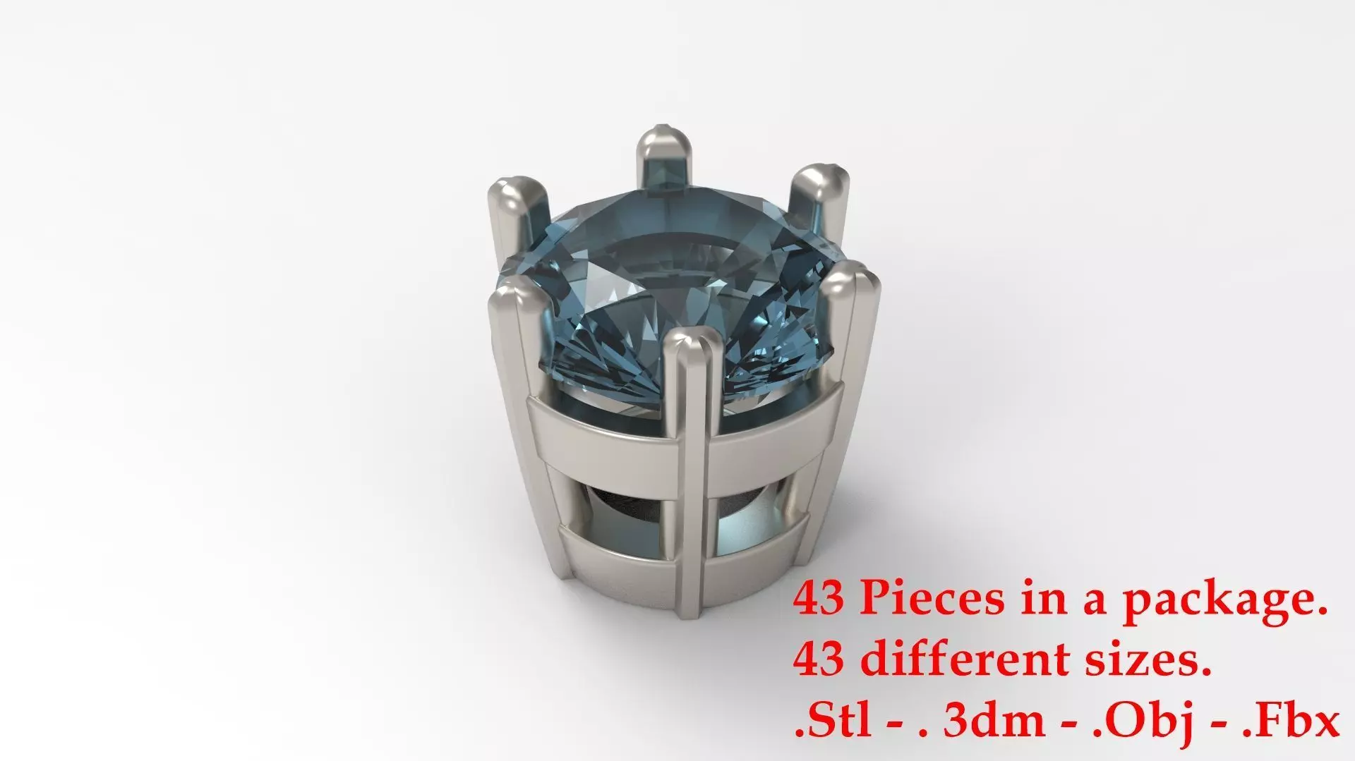 Jewelry Prong Head Set Package 160 3D print model_0