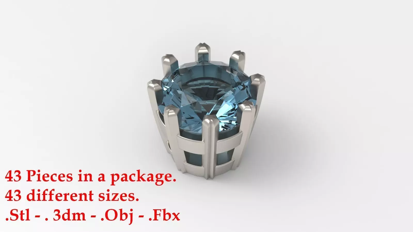 Jewelry Prong Head Set Package 164 3D print model_0