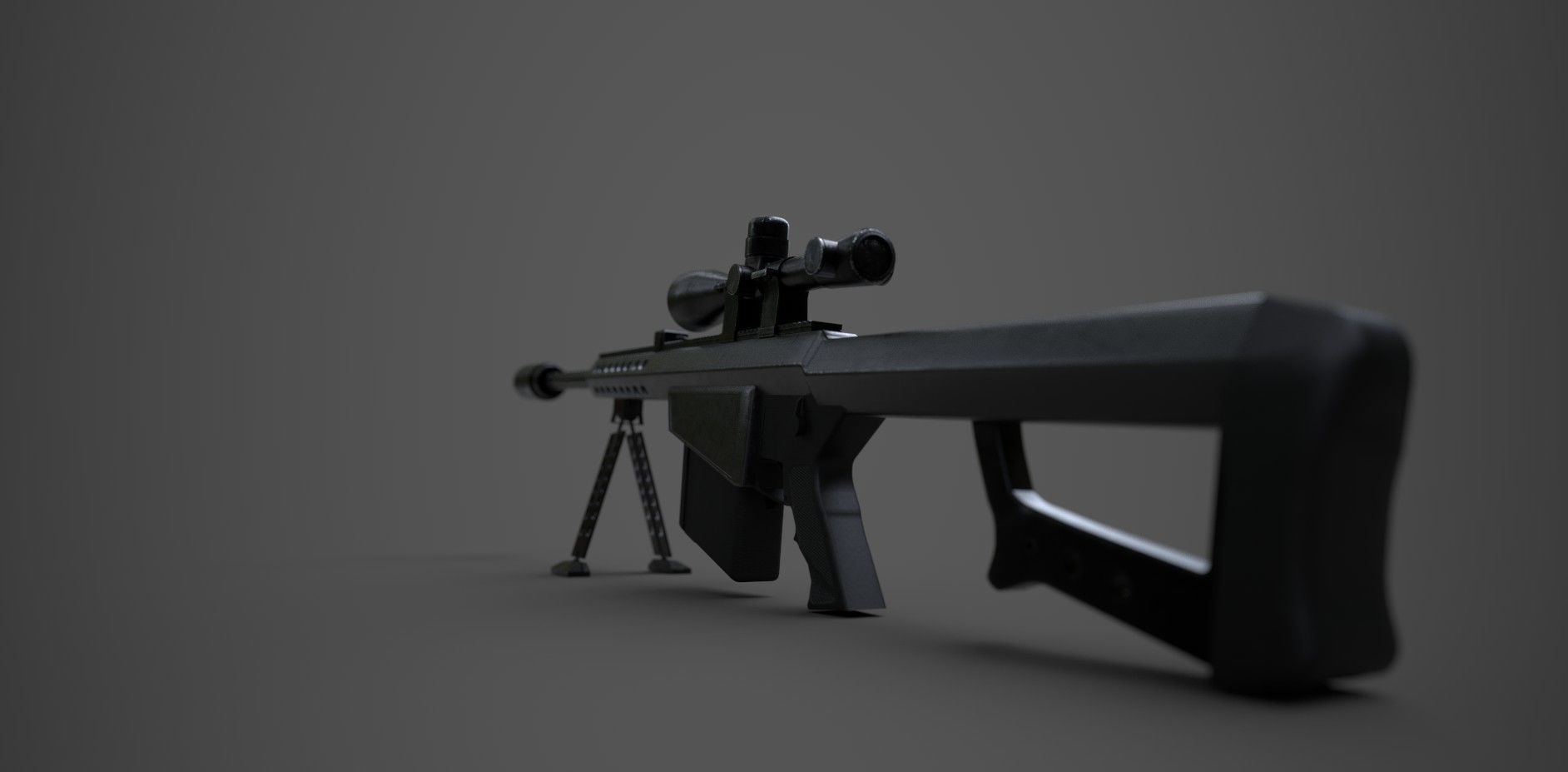 M82 Barrett Sniper Low-poly 3D model_2