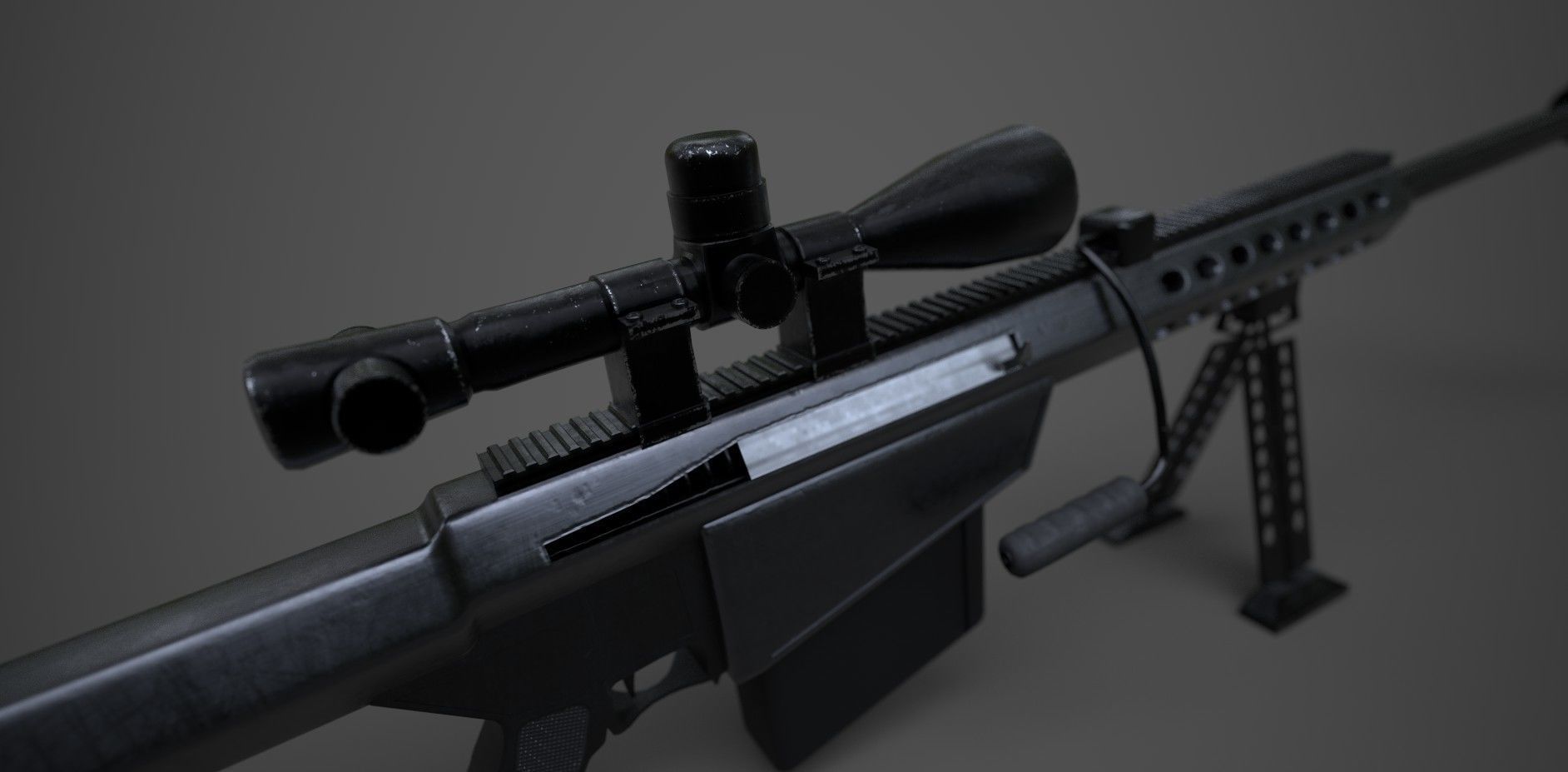 M82 Barrett Sniper Low-poly 3D model_4