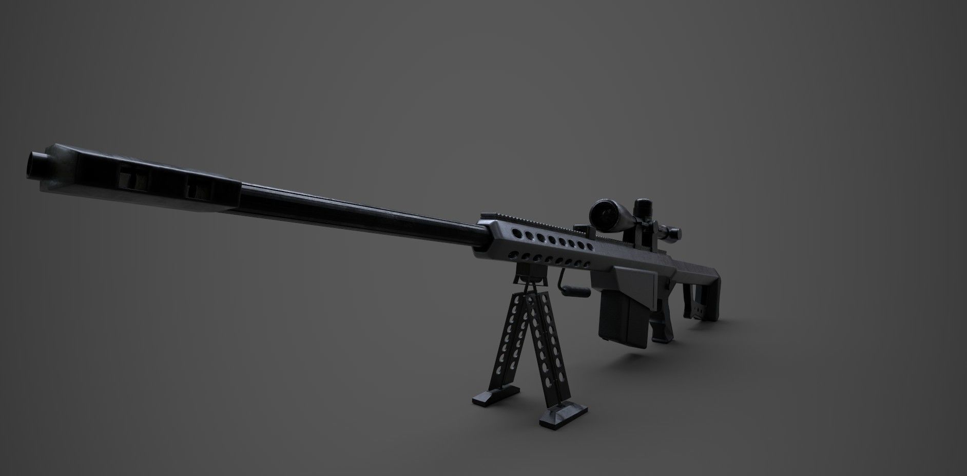 M82 Barrett Sniper Low-poly 3D model_9