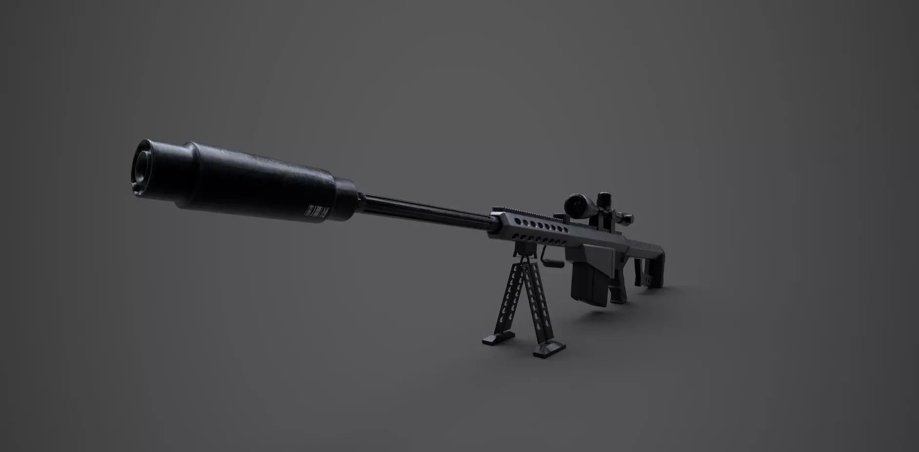 M82 Barrett Sniper Low-poly 3D model_0