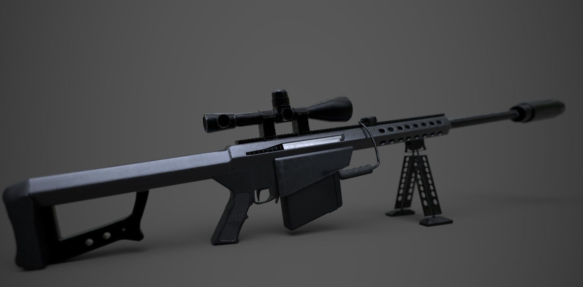 M82 Barrett Sniper Low-poly 3D model_1