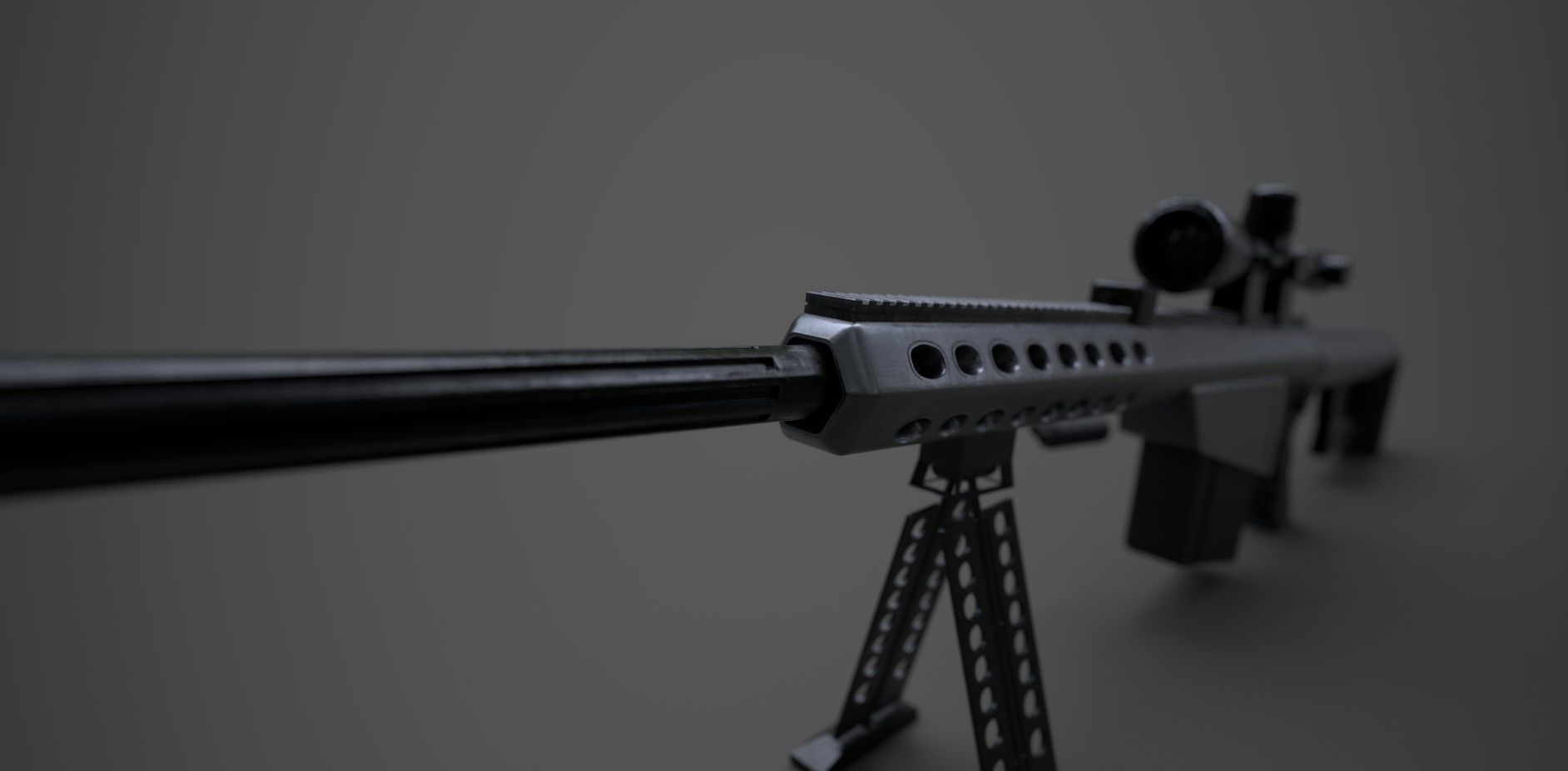 M82 Barrett Sniper Low-poly 3D model_7