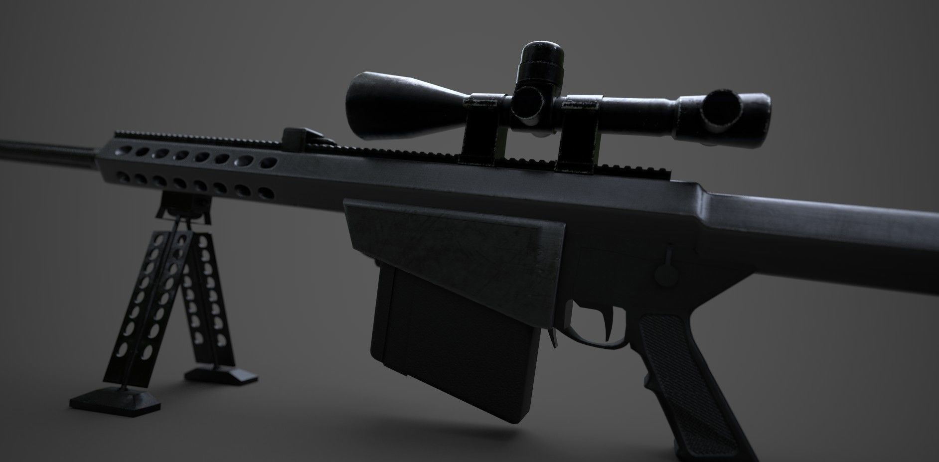 M82 Barrett Sniper Low-poly 3D model_3