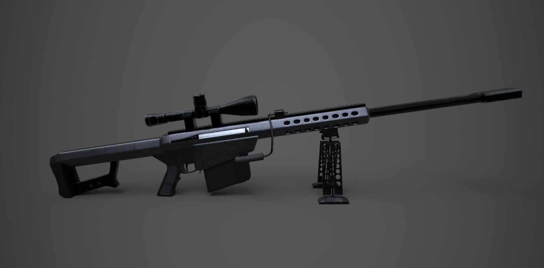 M82 Barrett Sniper Low-poly 3D model_13