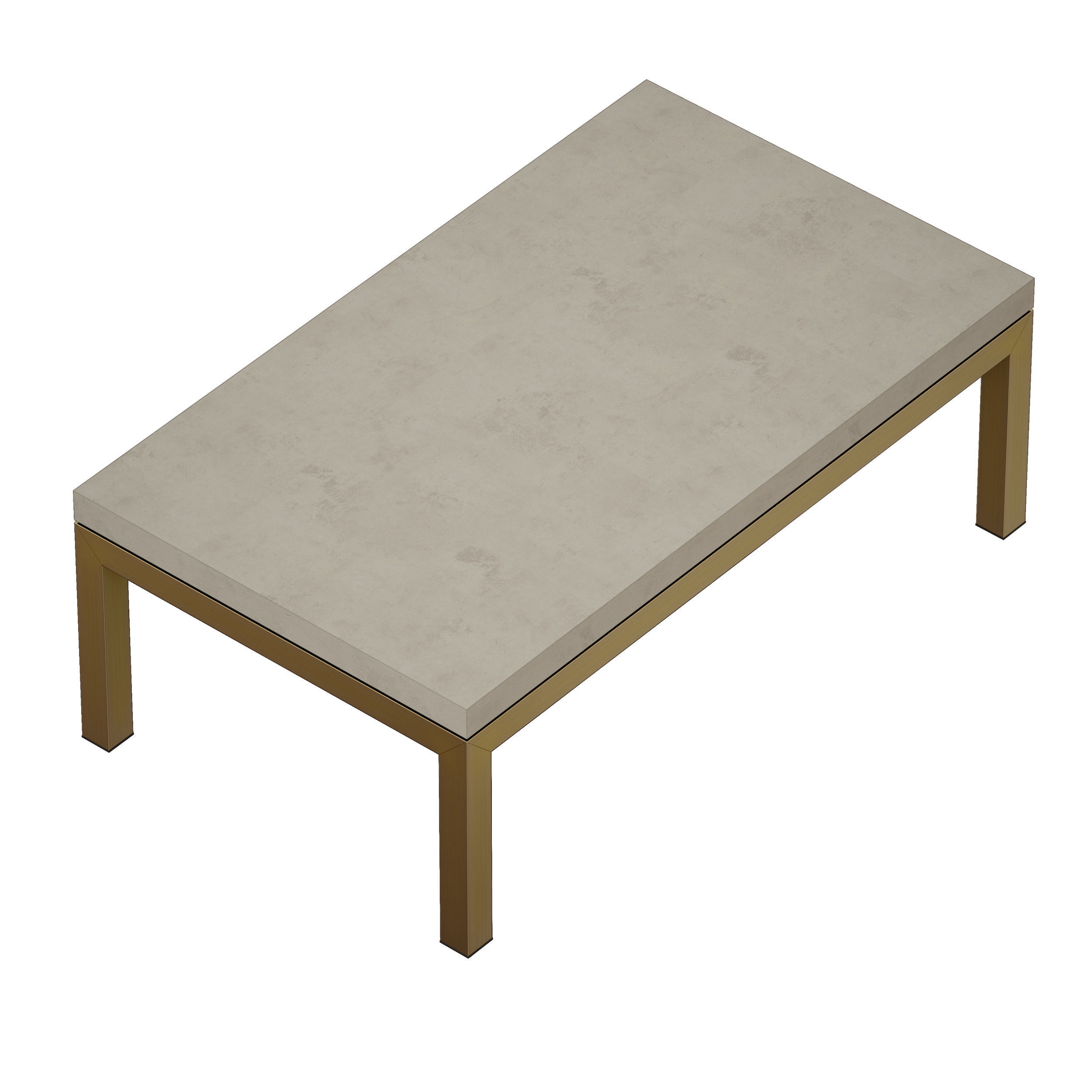 Parsons Concrete Brass Coffee Table 3D model_3