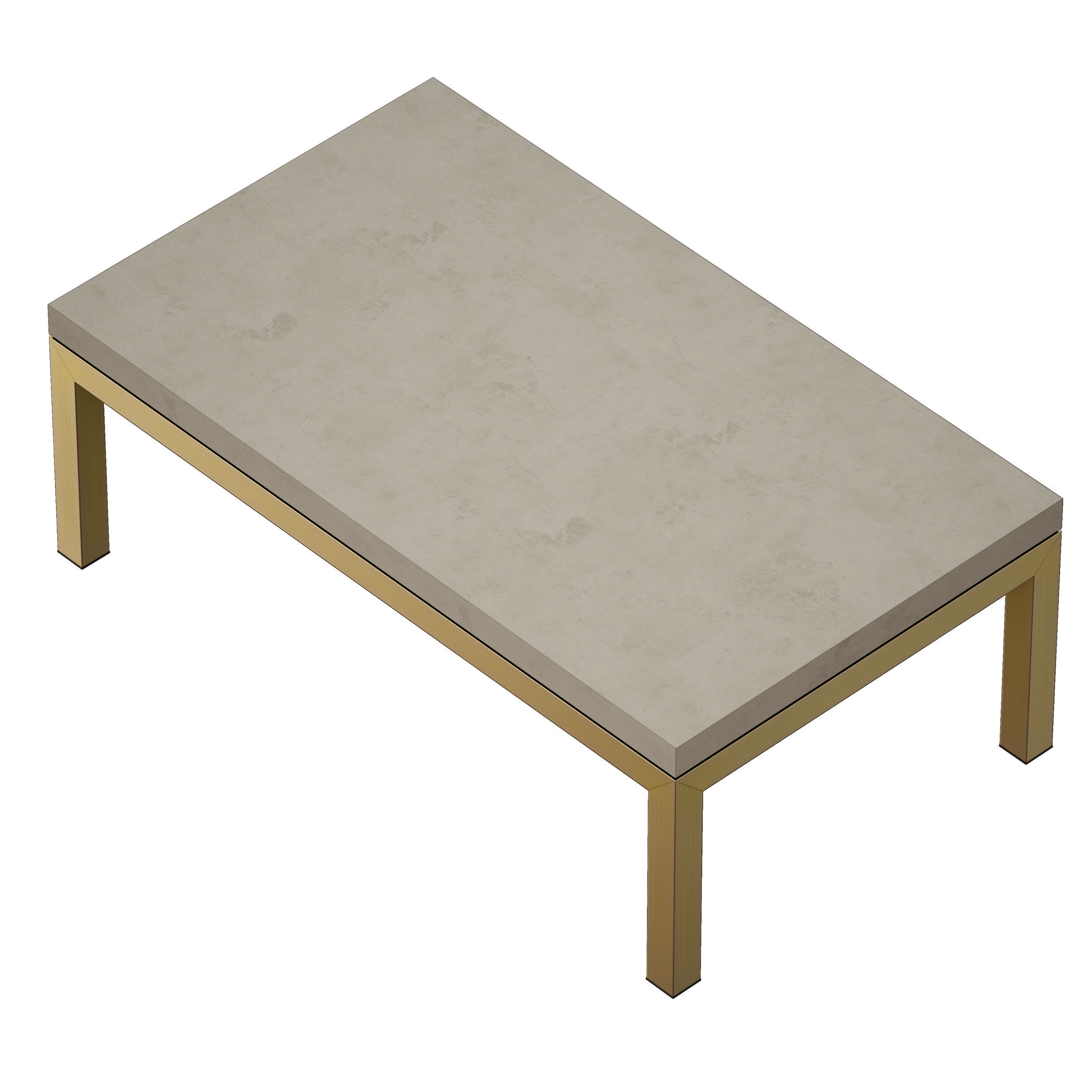 Parsons Concrete Brass Coffee Table 3D model_4