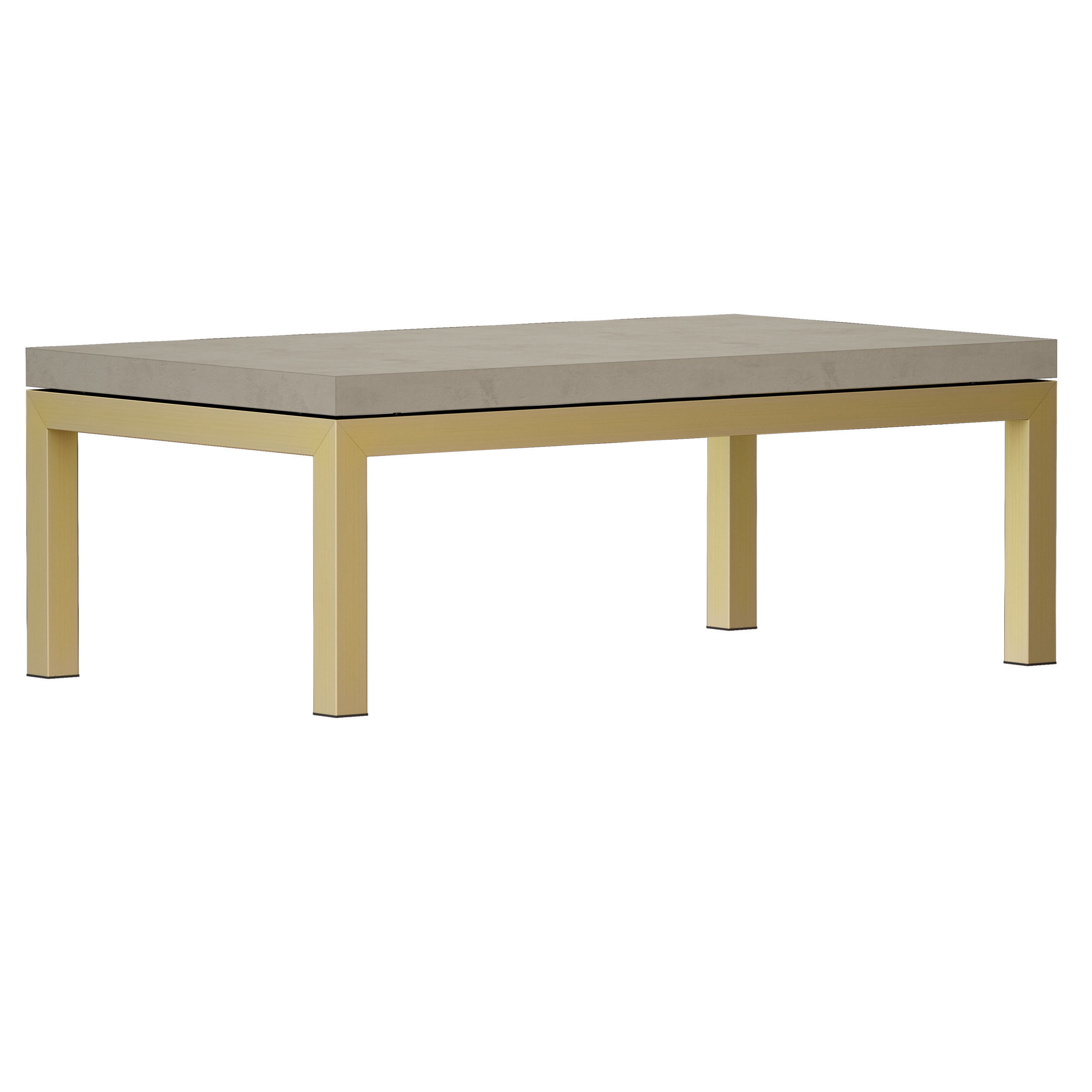 Parsons Concrete Brass Coffee Table 3D model_2