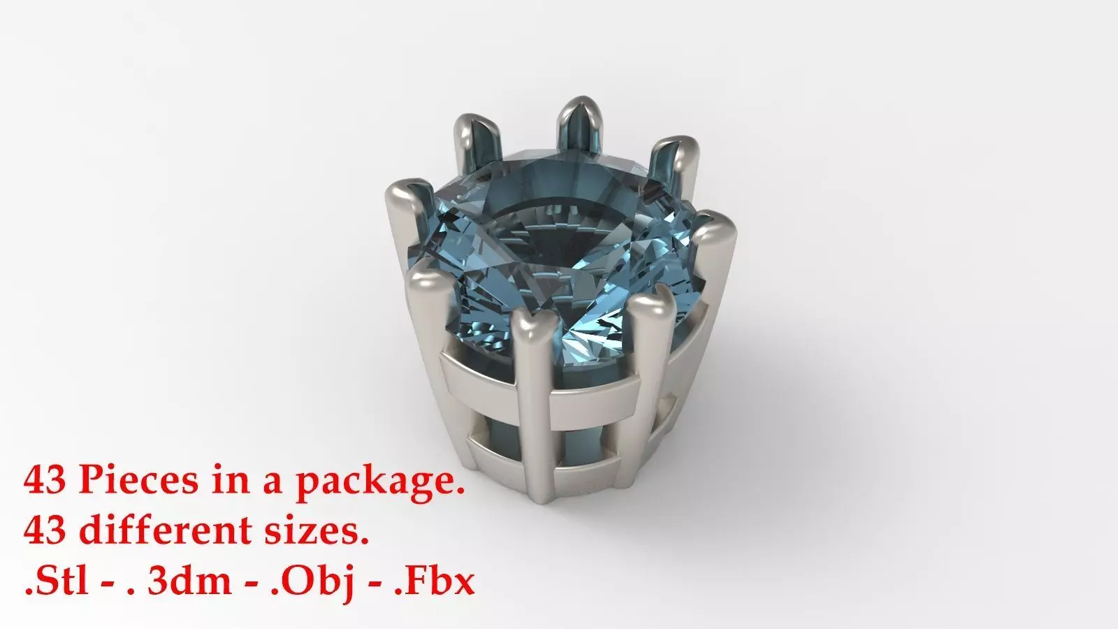 Jewelry Prong Head Set Package 185 3D print model_0