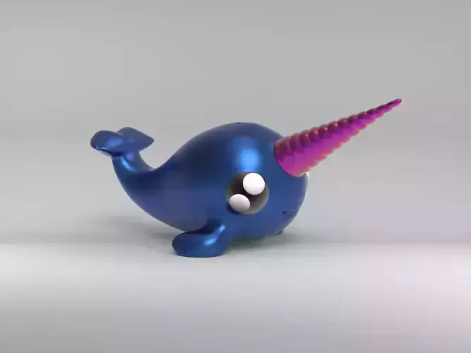 Narwhal toy with horn 3D print model