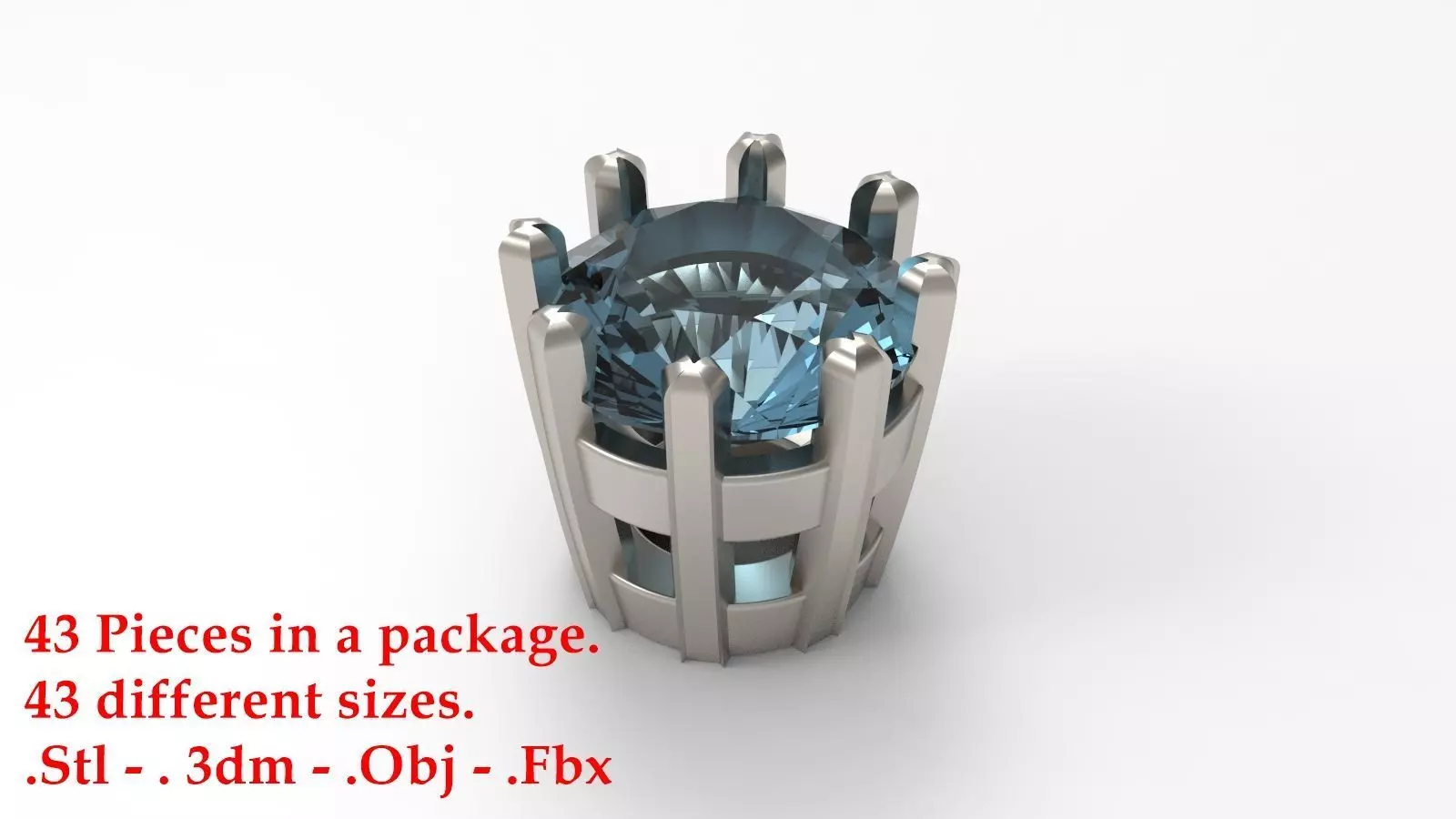 Jewelry Prong Head Set Package 197 3D print model_0