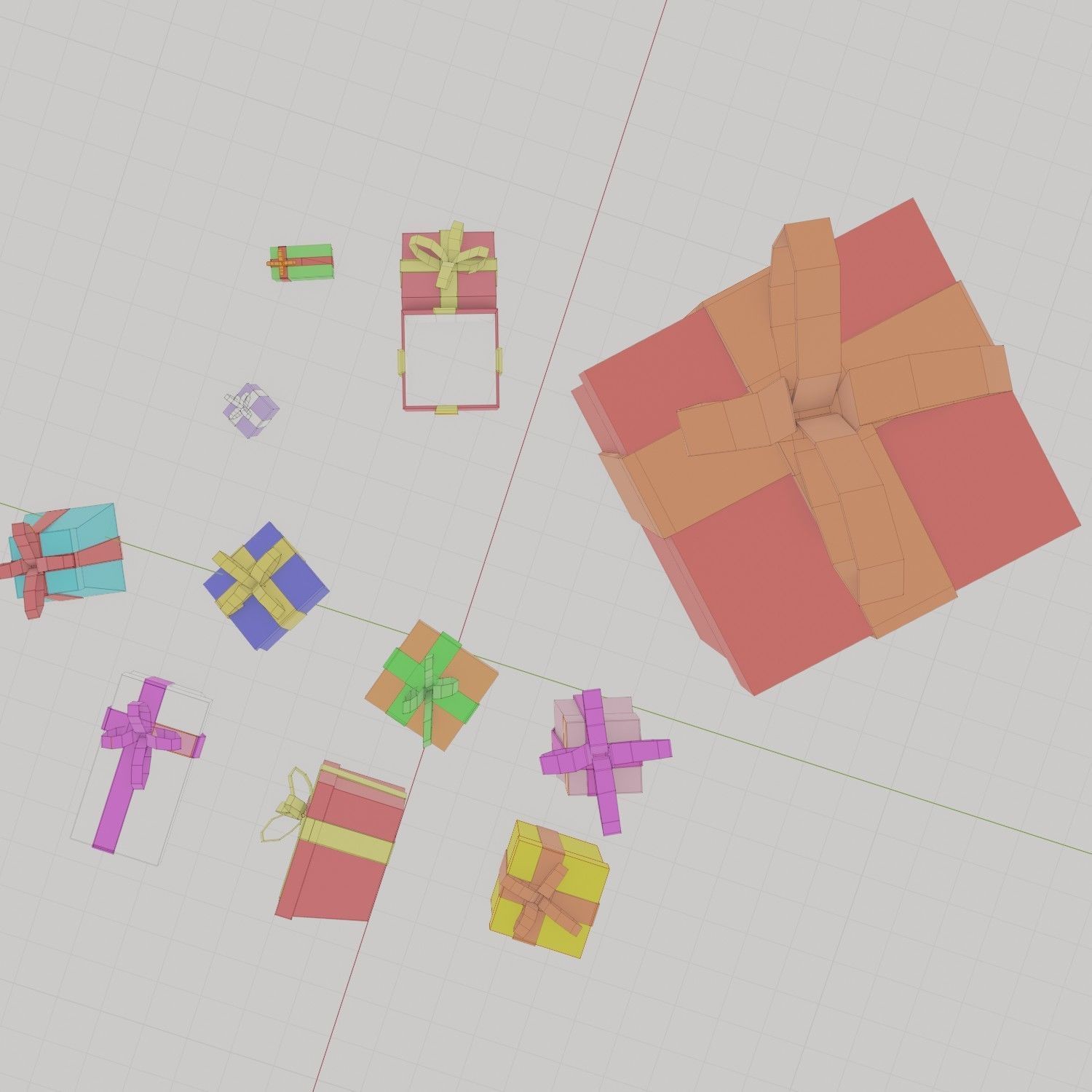 Gifts 3D model gift boxes Low-poly 3D model_12