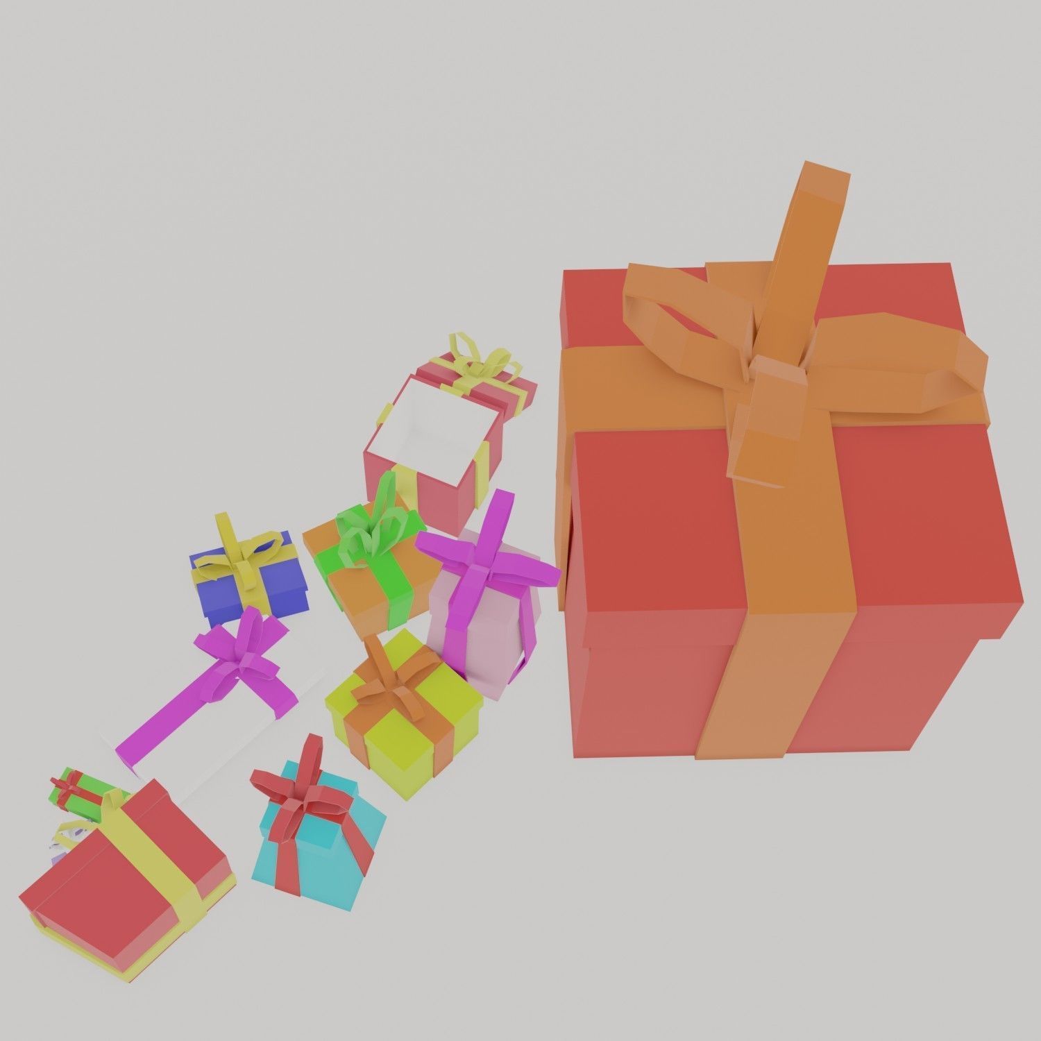 Gifts 3D model gift boxes Low-poly 3D model_14