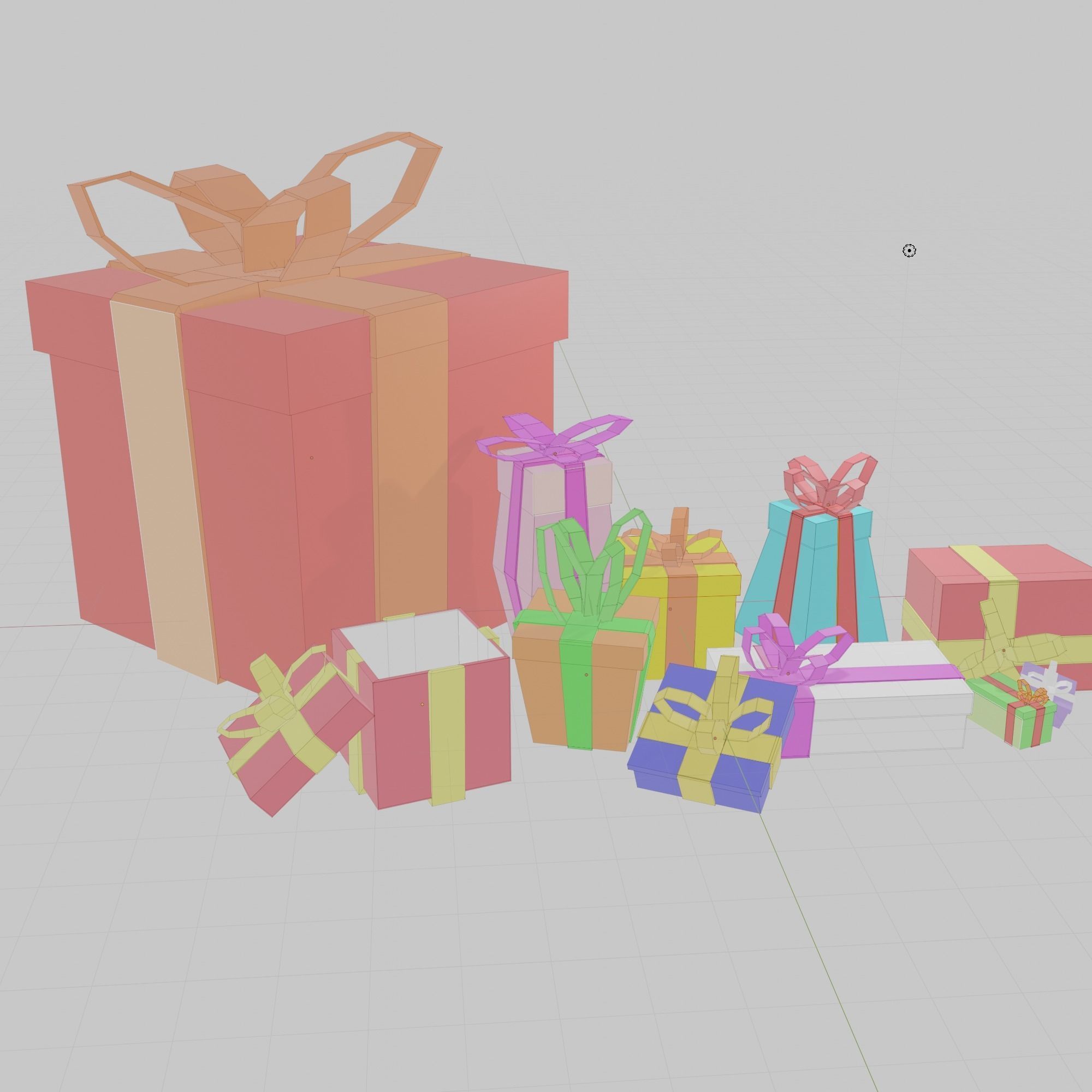 Gifts 3D model gift boxes Low-poly 3D model_16